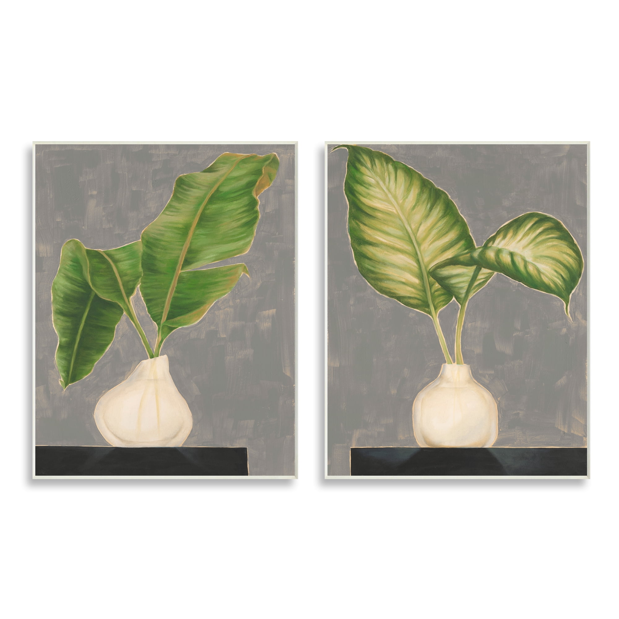 Stupell Indtries Large Palm Leaf Potted Plants Interior Still Life,10 x 15,Design by Jennifer Goldberger&nbsp;