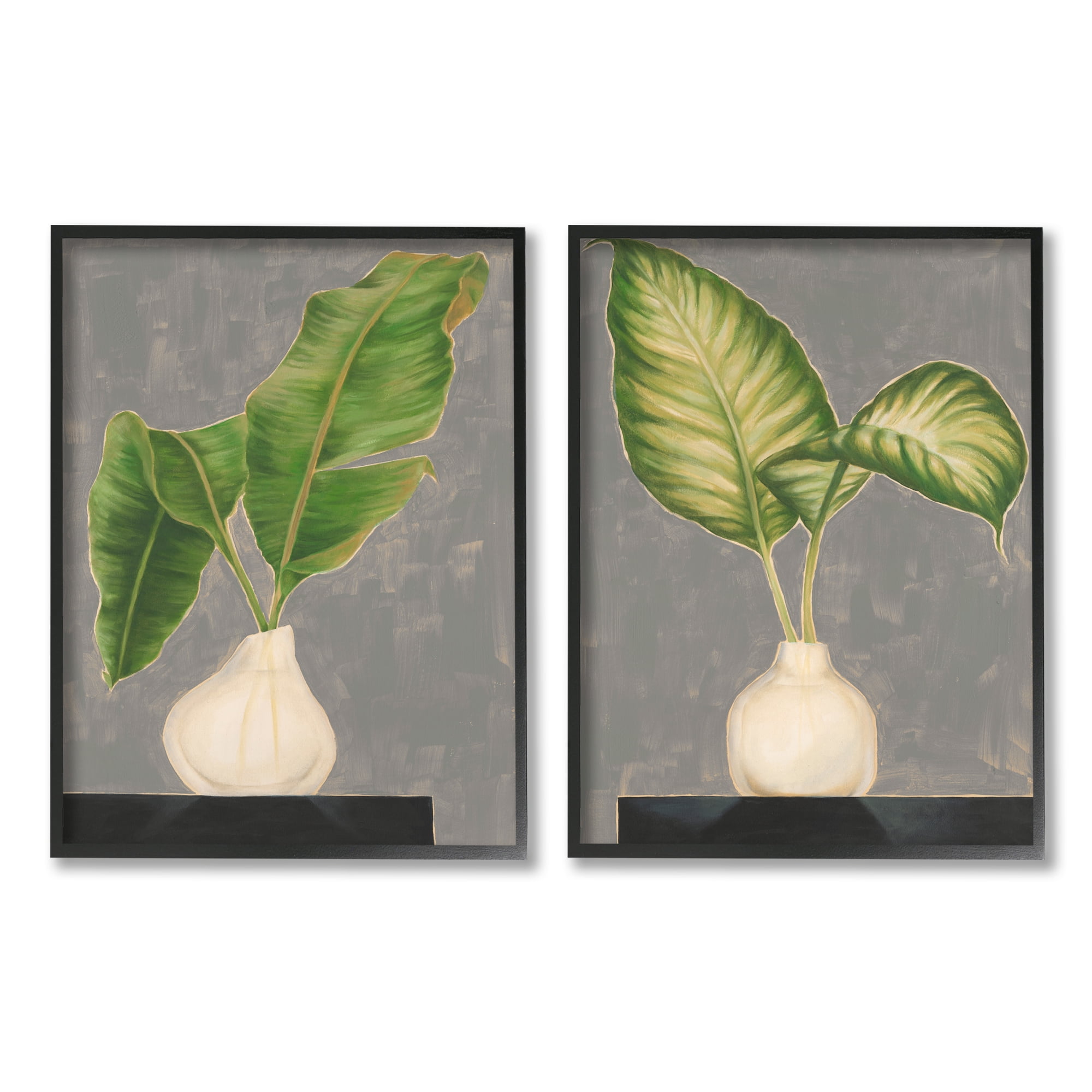 Stupell Indtries Large Palm Leaf Potted Plants Interior Still Life,11 x 14,Design by Jennifer Goldberger&nbsp;