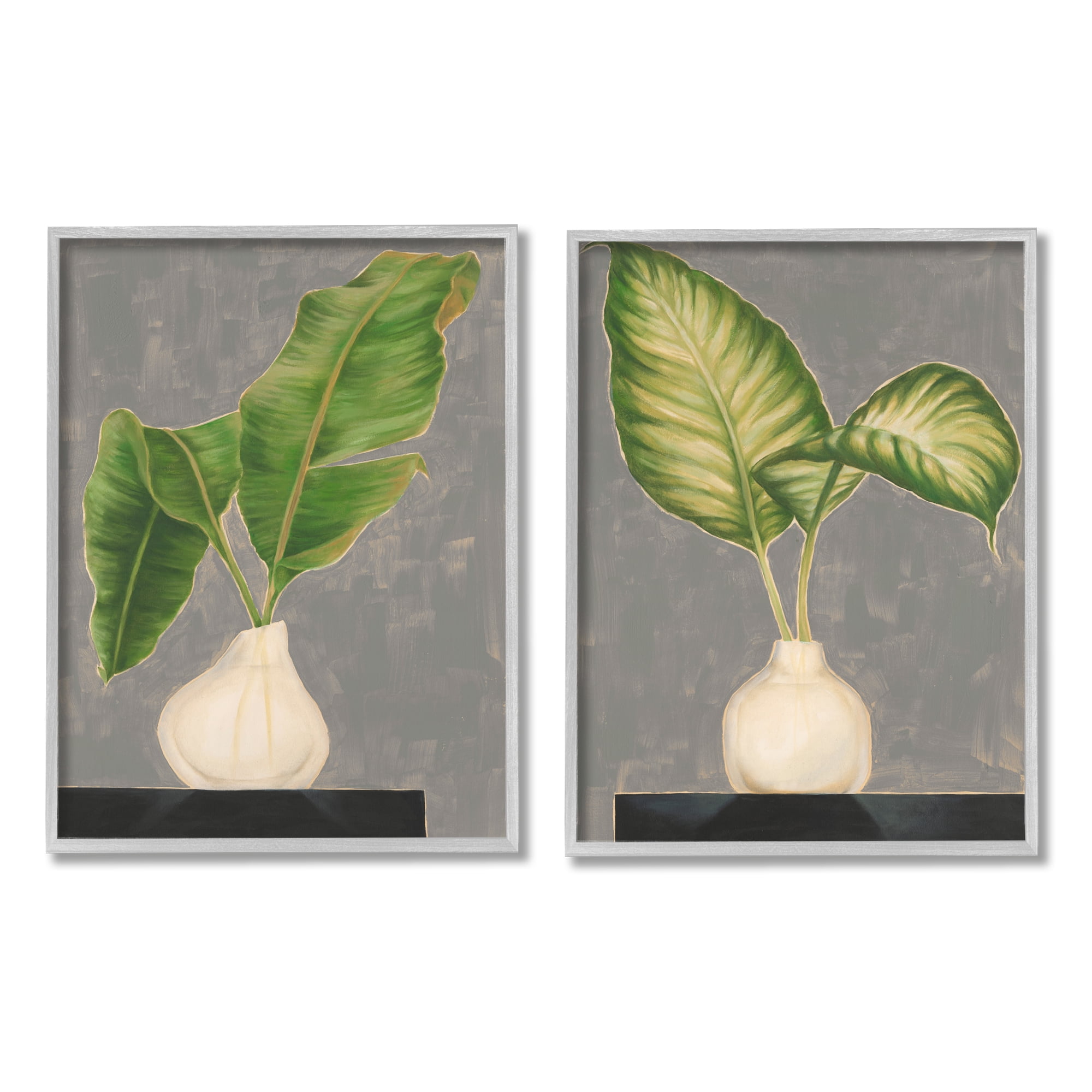 Stupell Indtries Large Palm Leaf Potted Plants Interior Still Life,11 x 14,Design by Jennifer Goldberger&nbsp;