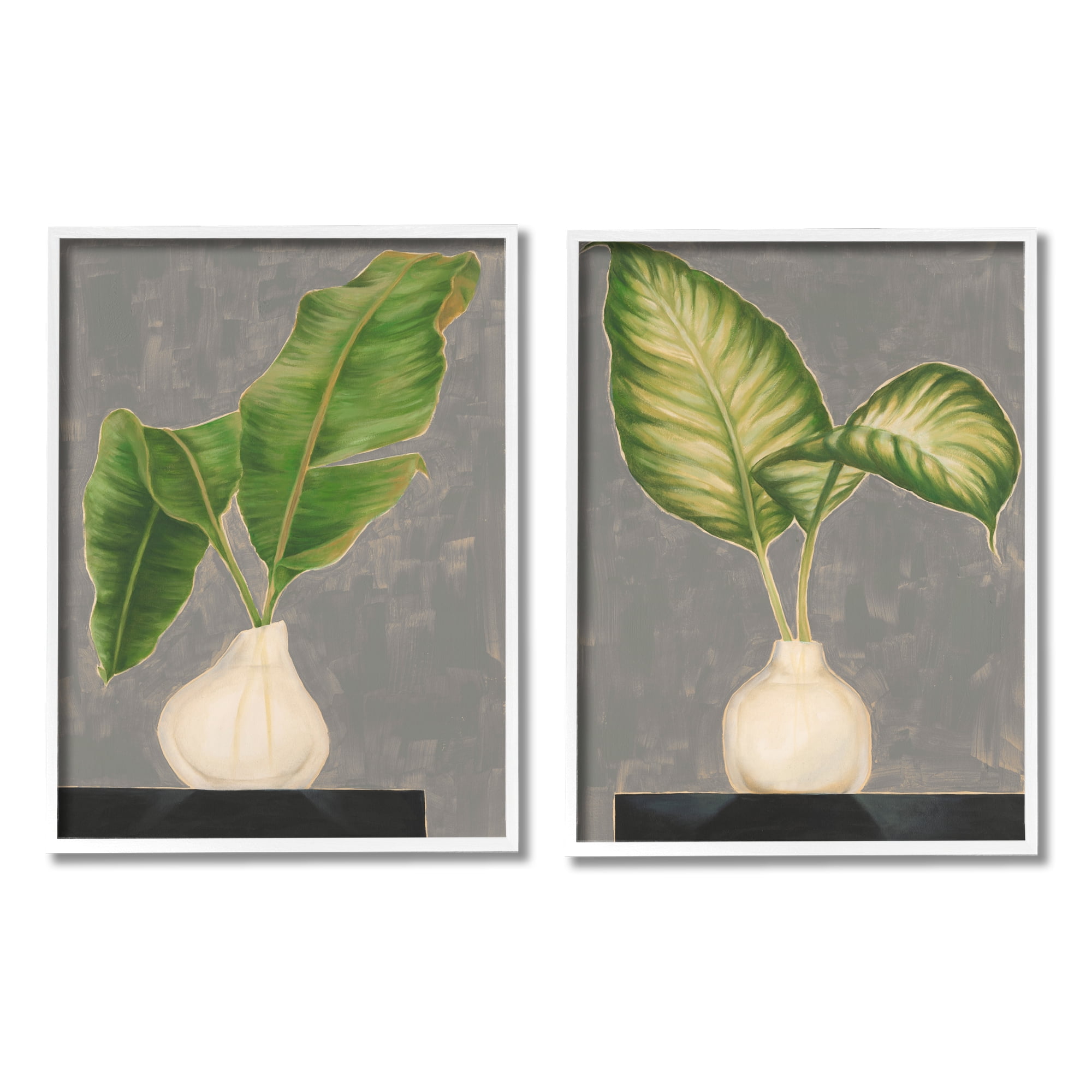 Stupell Indtries Large Palm Leaf Potted Plants Interior Still Life,24 x 30,Design by Jennifer Goldberger&nbsp;