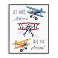 thumbnail image 1 of Stupell Industries Contemporary Let Your Dreams Take You Places Phrase Airplanes Black Framed Giclee Art, 11 x 14, by Elizabeth Tyndall, 1 of 7