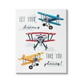 thumbnail image 1 of Stupell Indtries Let Your Dreams Take You Places Phrase Airplanes,16 x 20,Design by Elizabeth Tyndall, 1 of 6