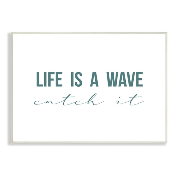 Stupell Indtries Life's A Wave Catch It Phrase Nautical Typography,15 x 10,Design by Birch&Ink