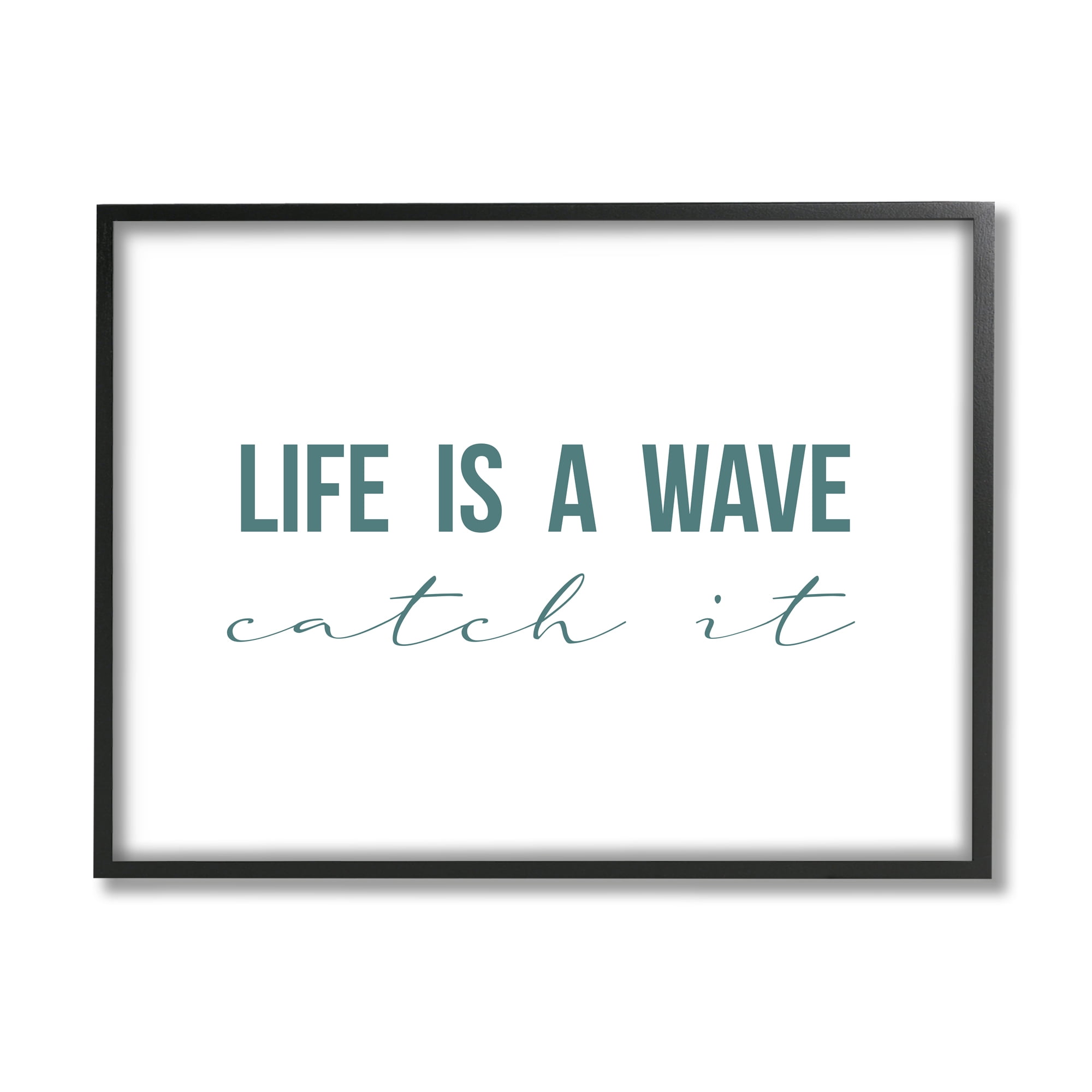 Stupell Indtries Life's A Wave Catch It Phrase Nautical Typography,30 x 24,Design by Birch&Ink