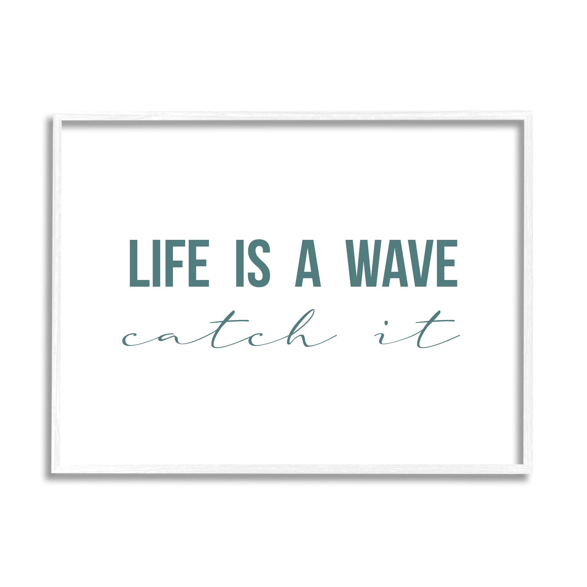 Stupell Indtries Life's A Wave Catch It Phrase Nautical Typography,30 x 24,Design by Birch&Ink