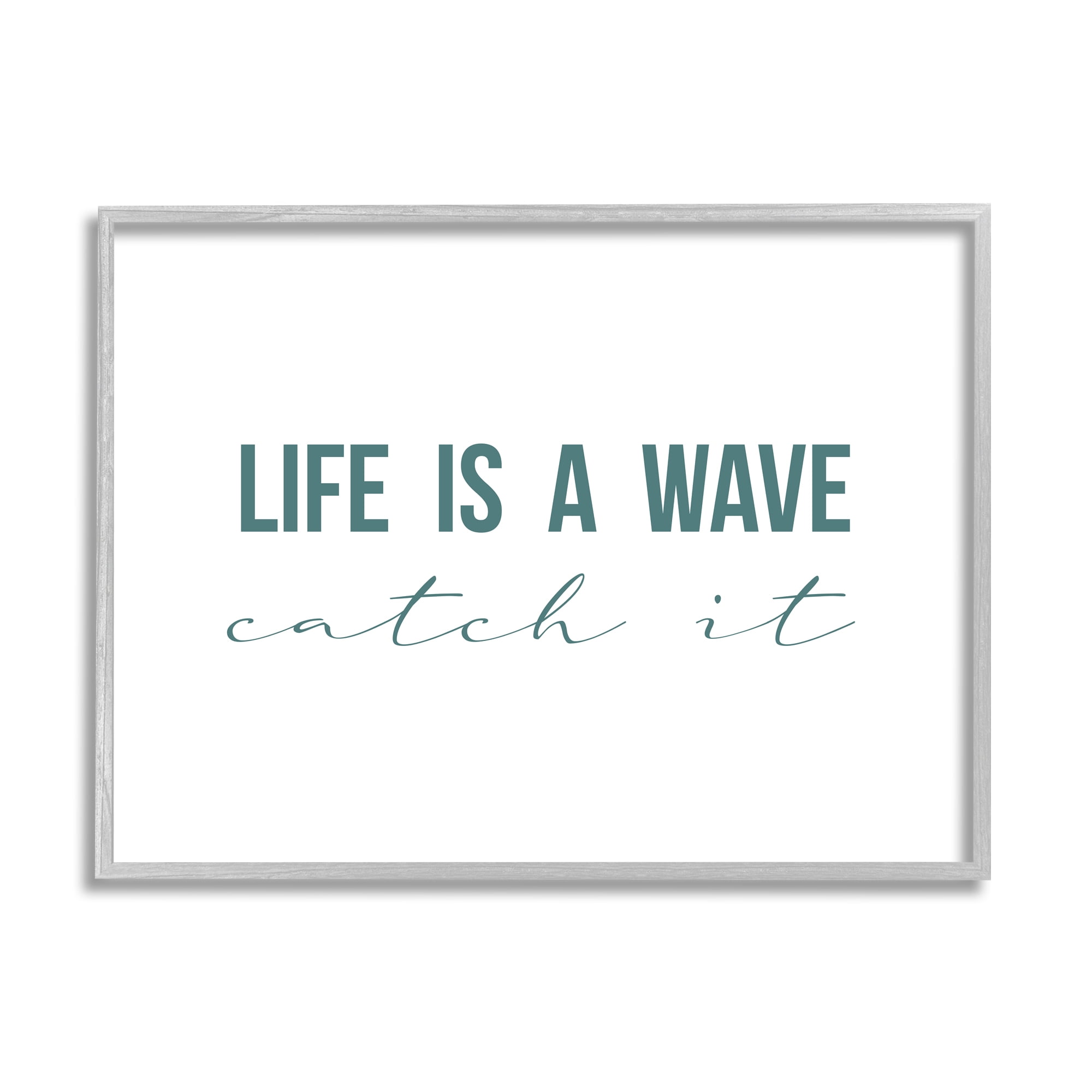 Stupell Indtries Life's A Wave Catch It Phrase Nautical Typography,30 x 24,Design by Birch&Ink