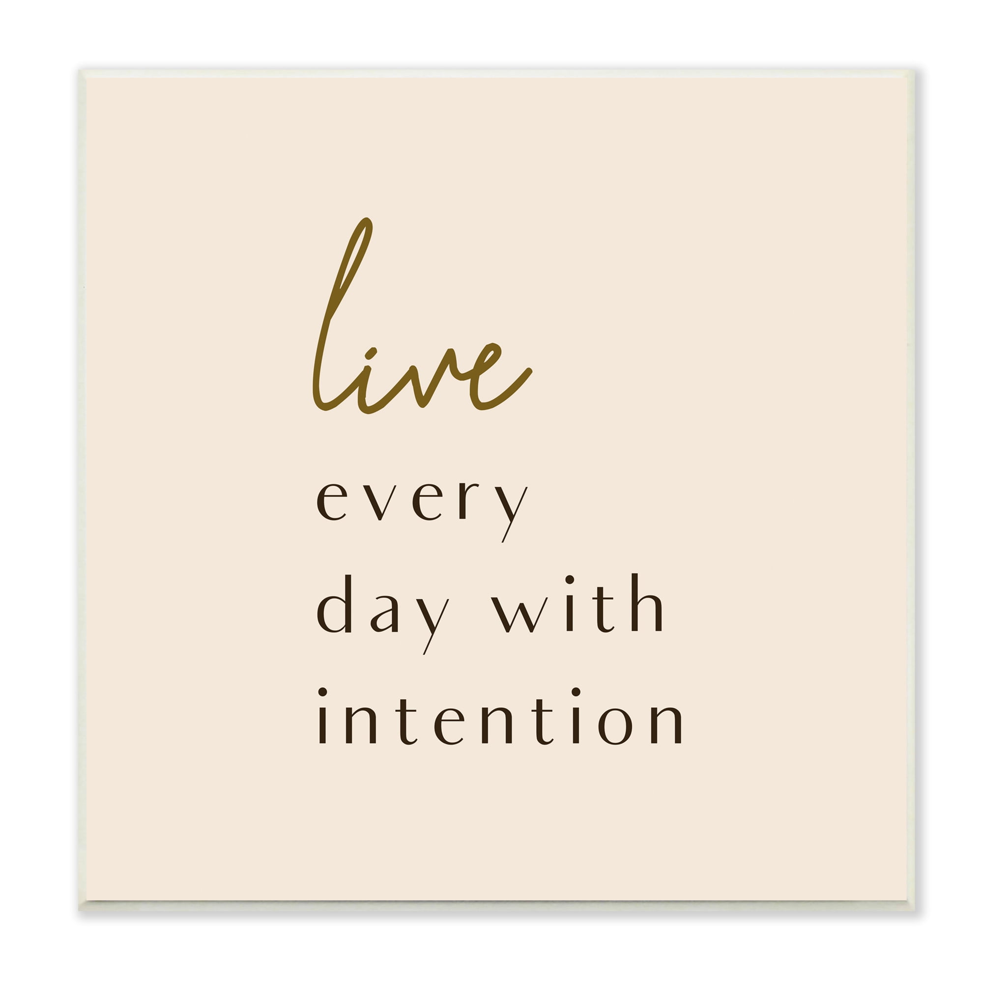 Stupell Indtries Live Every Day With Intention Phrase Modern Typography,12 x 12,Design by Birch&Ink