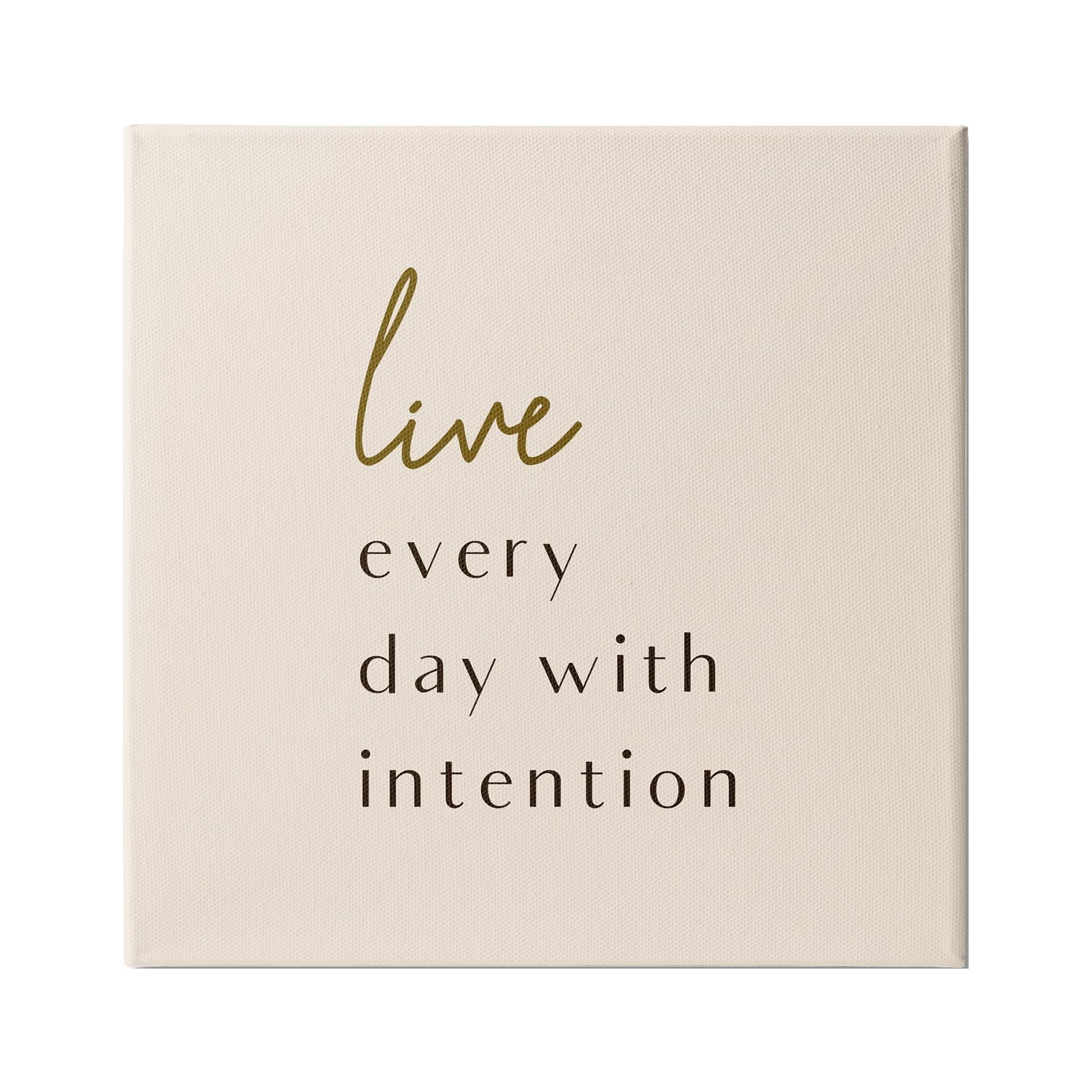 Stupell Indtries Live Every Day With Intention Phrase Modern Typography,30 x 30,Design by Birch&Ink