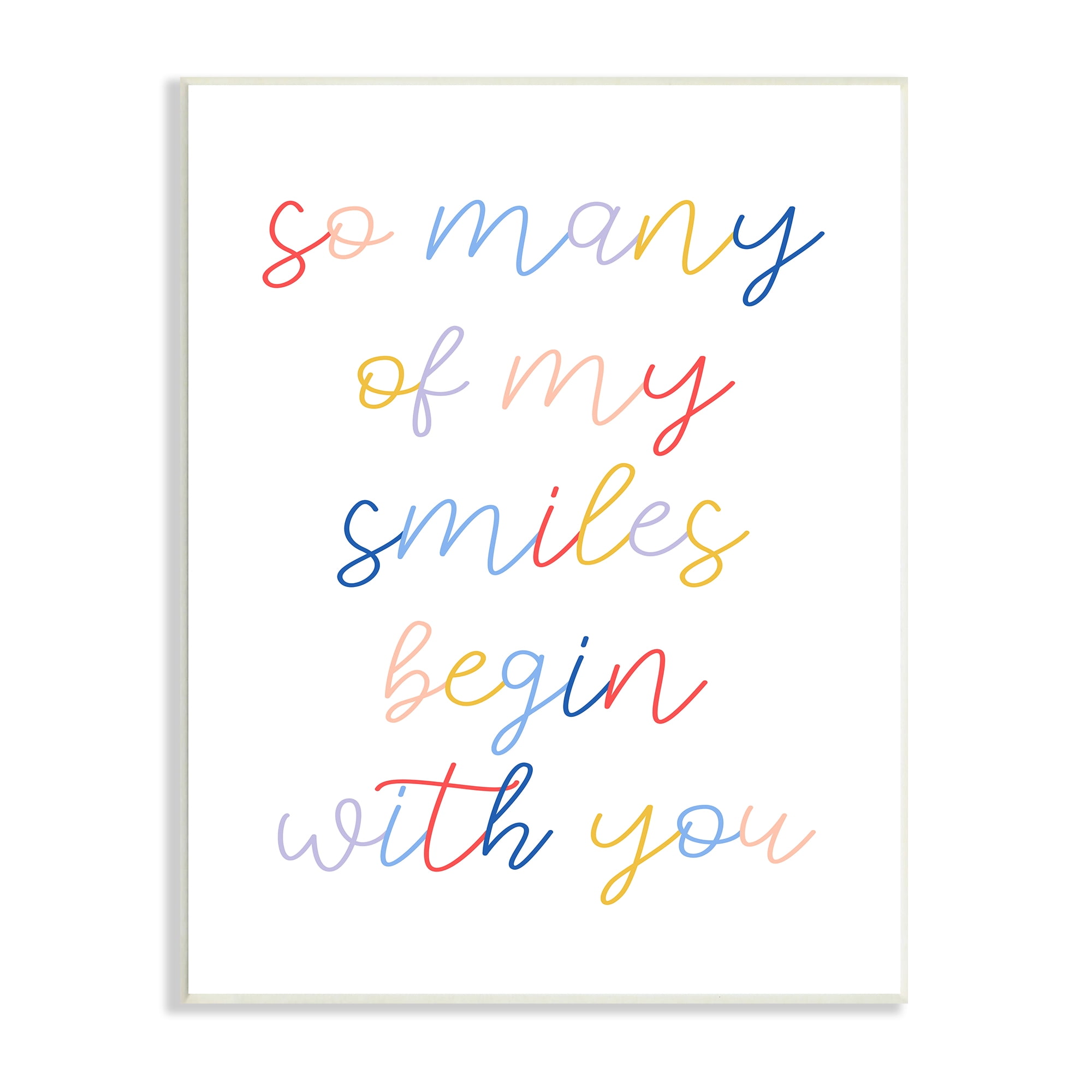 Stupell Indtries Many Smiles Begin With You Phrase Motivational Family,10 x 15,Design by Daphne Polselli