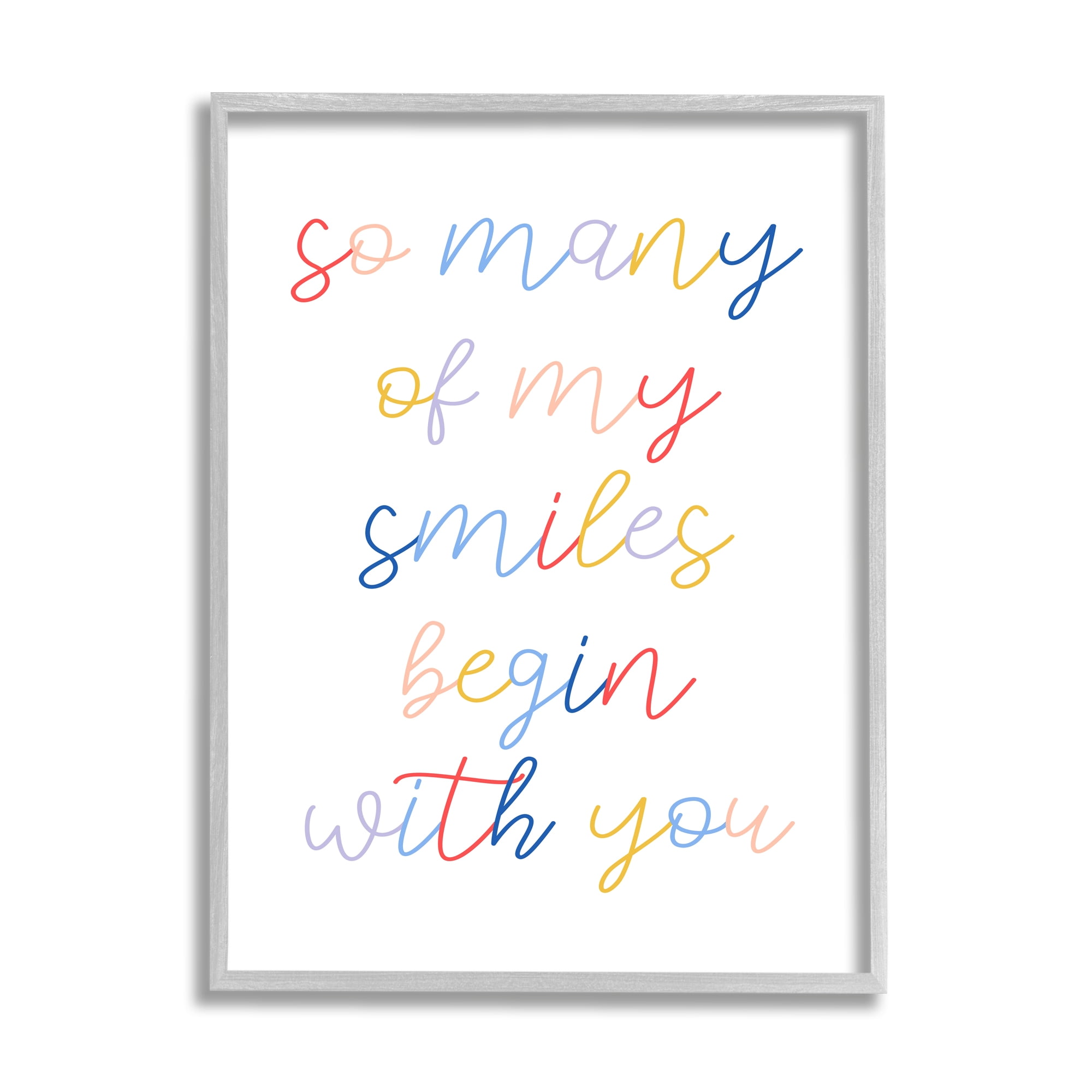 Stupell Indtries Many Smiles Begin With You Phrase Motivational Family,24 x 30,Design by Daphne Polselli
