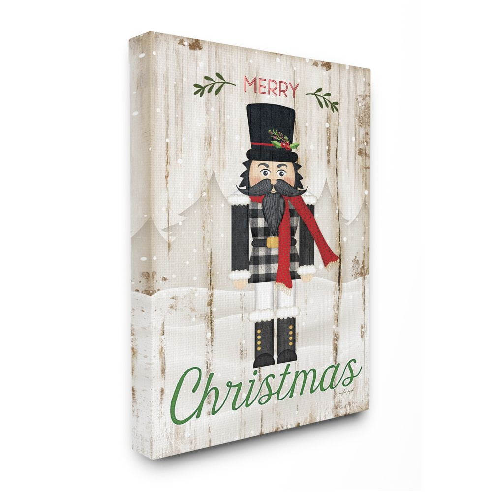 Merry Christmas Nutcracker Quote Canvas Wall Art