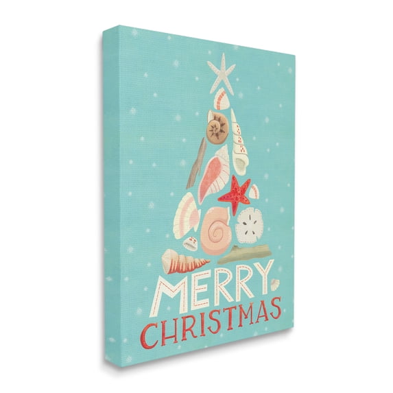 Stupell Indtries Merry Christmas Nautical Holiday Tree Beach Polka Dots, 24 x 30, Design by Laura Watson