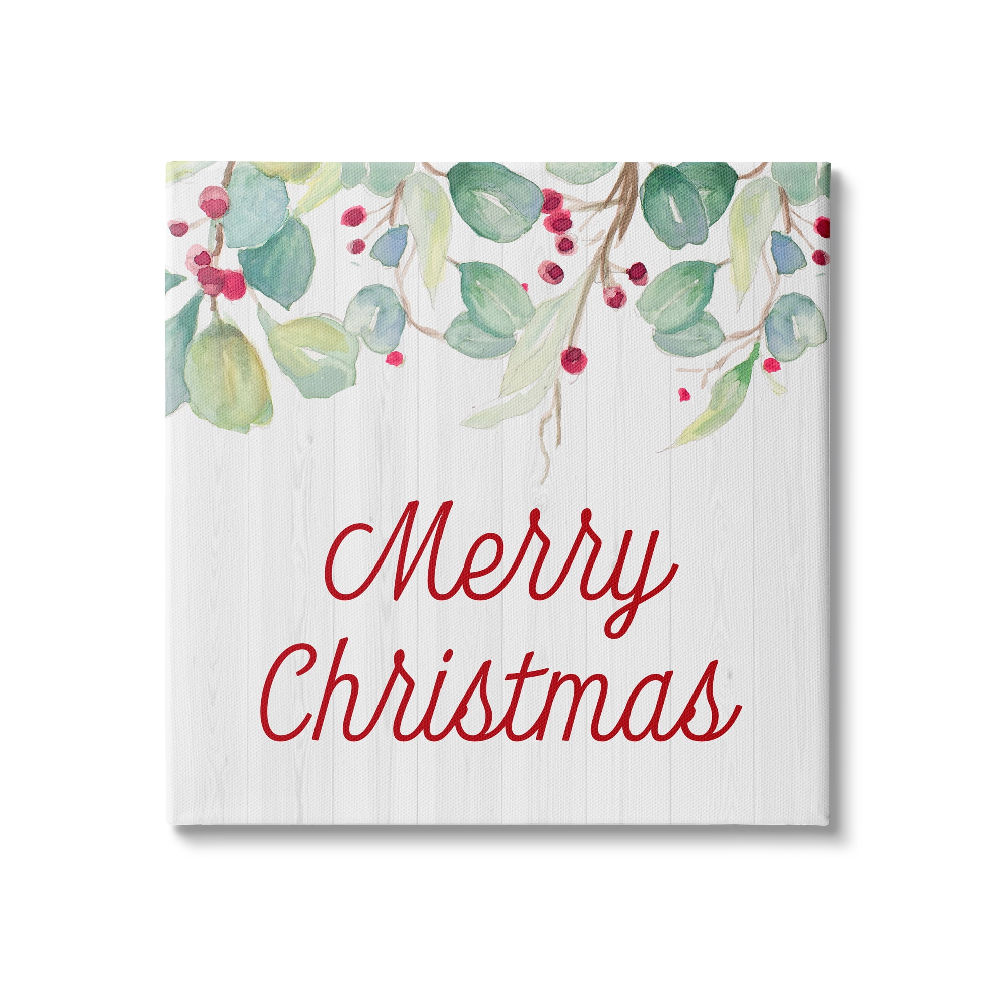 Stupell Indtries Merry Christmas Sentiment Festive Falling Red Holly Vines,36 x 36,Design by Patricia Pinto