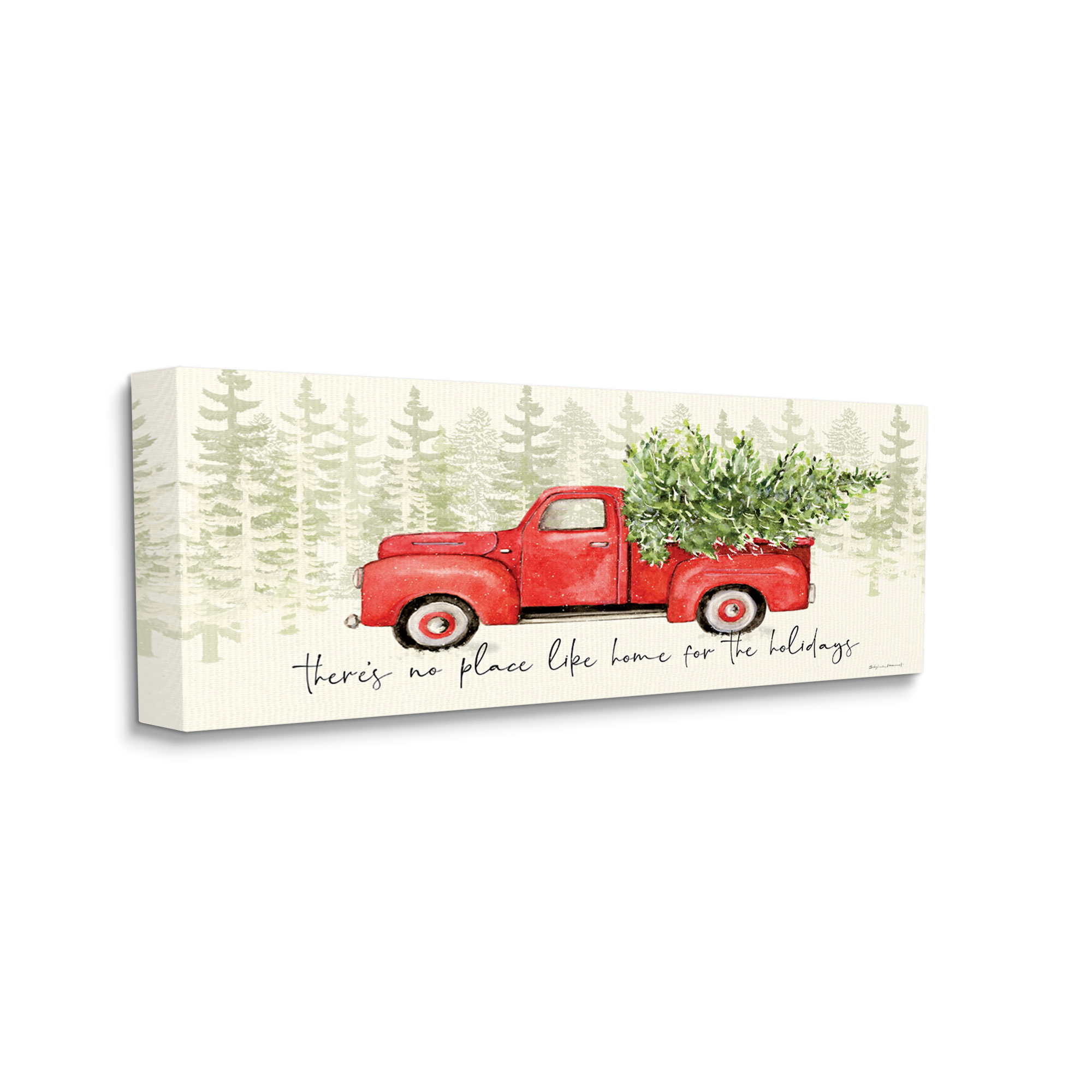 Stupell Indtries Merry Christmas Sentiments Winter Holly Florals Wood Wall Art, 7 x 17, Design by Stephanie Workman Marrott