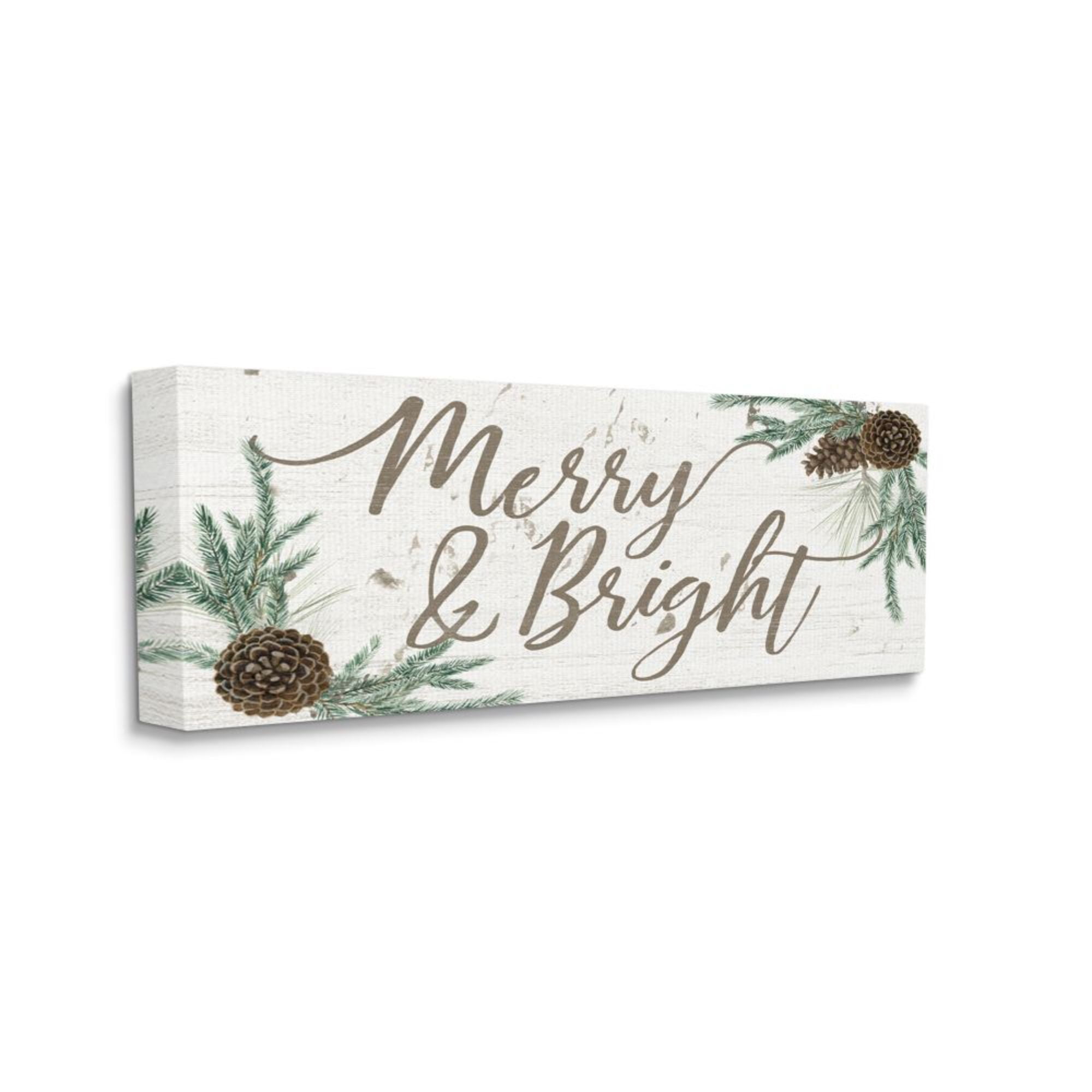 Stupell Indtries Merry and Bright Festive Country Winter Sign Designed by Grace Popp