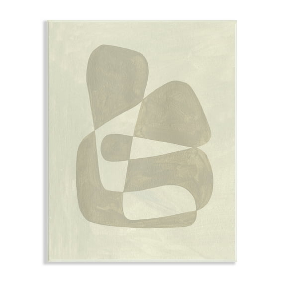 Stupell Indtries Minimal Shape Abstraction Contrasting Line Tones Beige Tan,13 x 19,Design by Emma Caroline 