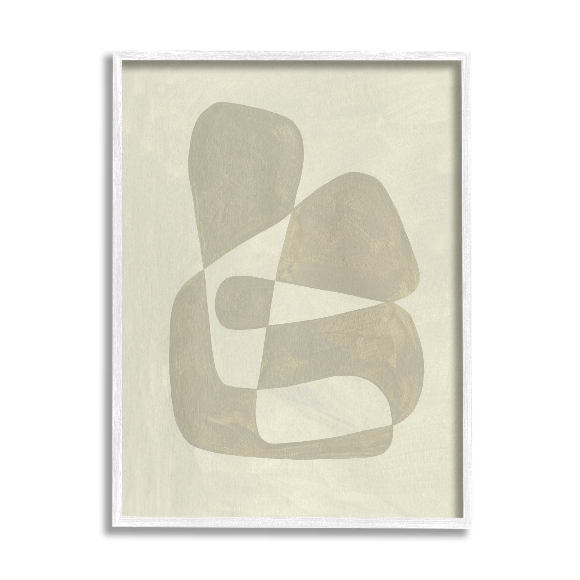 Stupell Indtries Minimal Shape Abstraction Contrasting Line Tones Beige Tan,16 x 20,Design by Emma Caroline&nbsp;