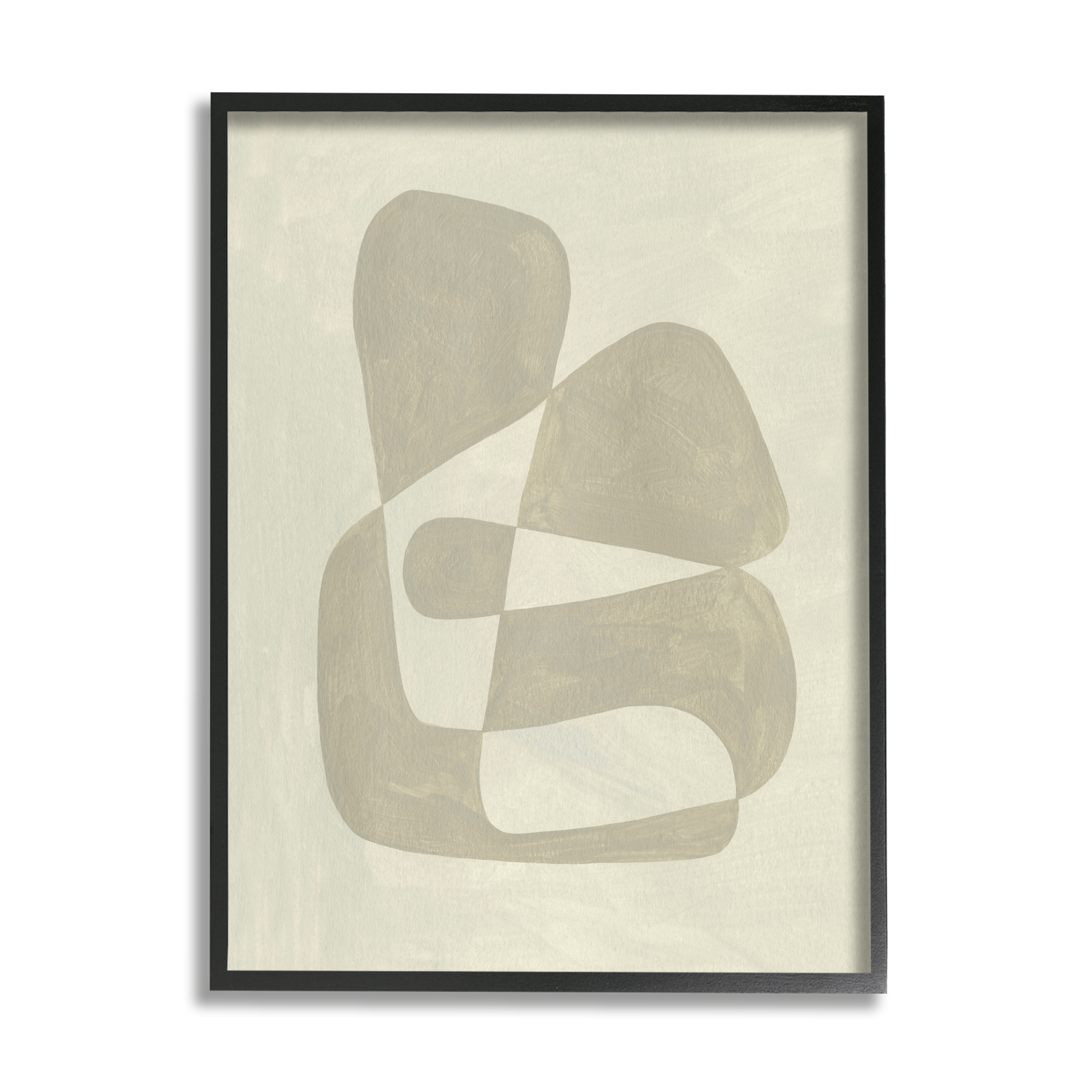 Stupell Indtries Minimal Shape Abstraction Contrasting Line Tones Beige Tan,24 x 30,Design by Emma Caroline&nbsp;