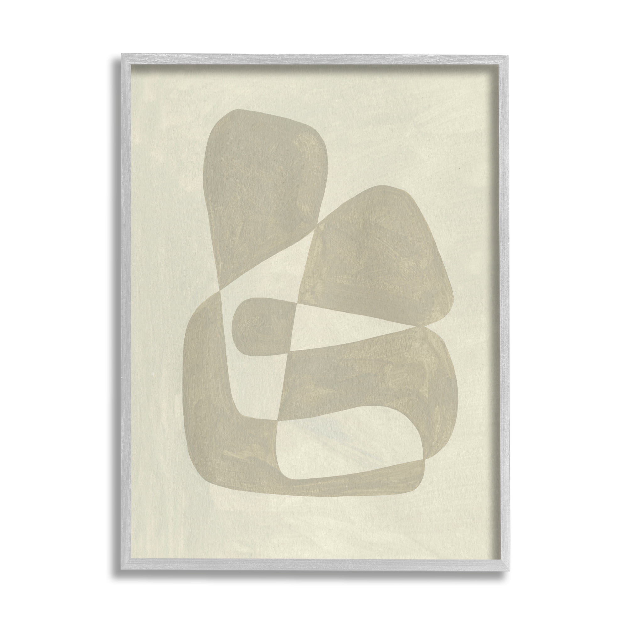 Stupell Indtries Minimal Shape Abstraction Contrasting Line Tones Beige Tan,24 x 30,Design by Emma Caroline&nbsp;