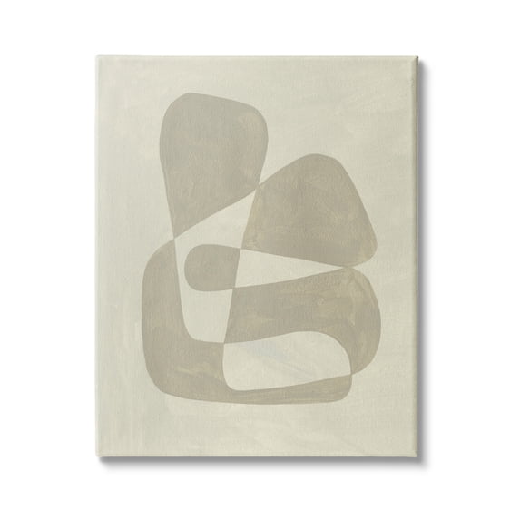 Stupell Indtries Minimal Shape Abstraction Contrasting Line Tones Beige Tan,36 x 48,Design by Emma Caroline 