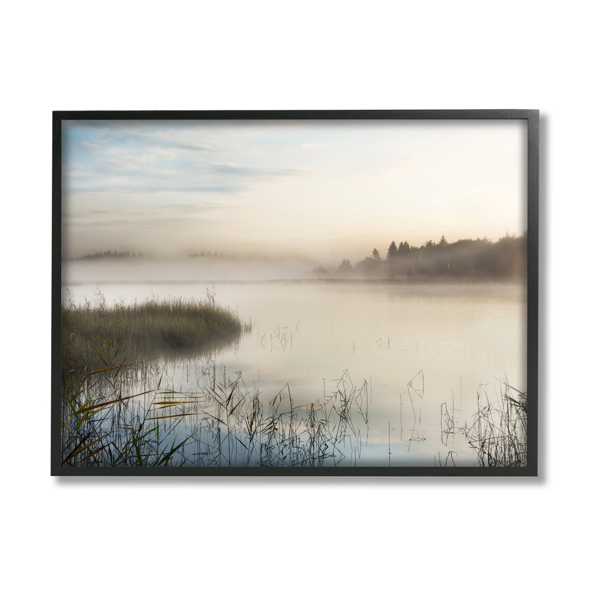 Stupell Indtries Misty Marsh Wetland Landscape Tall Grass Distant Forest,14 x 11,Design by Irene Weisz
