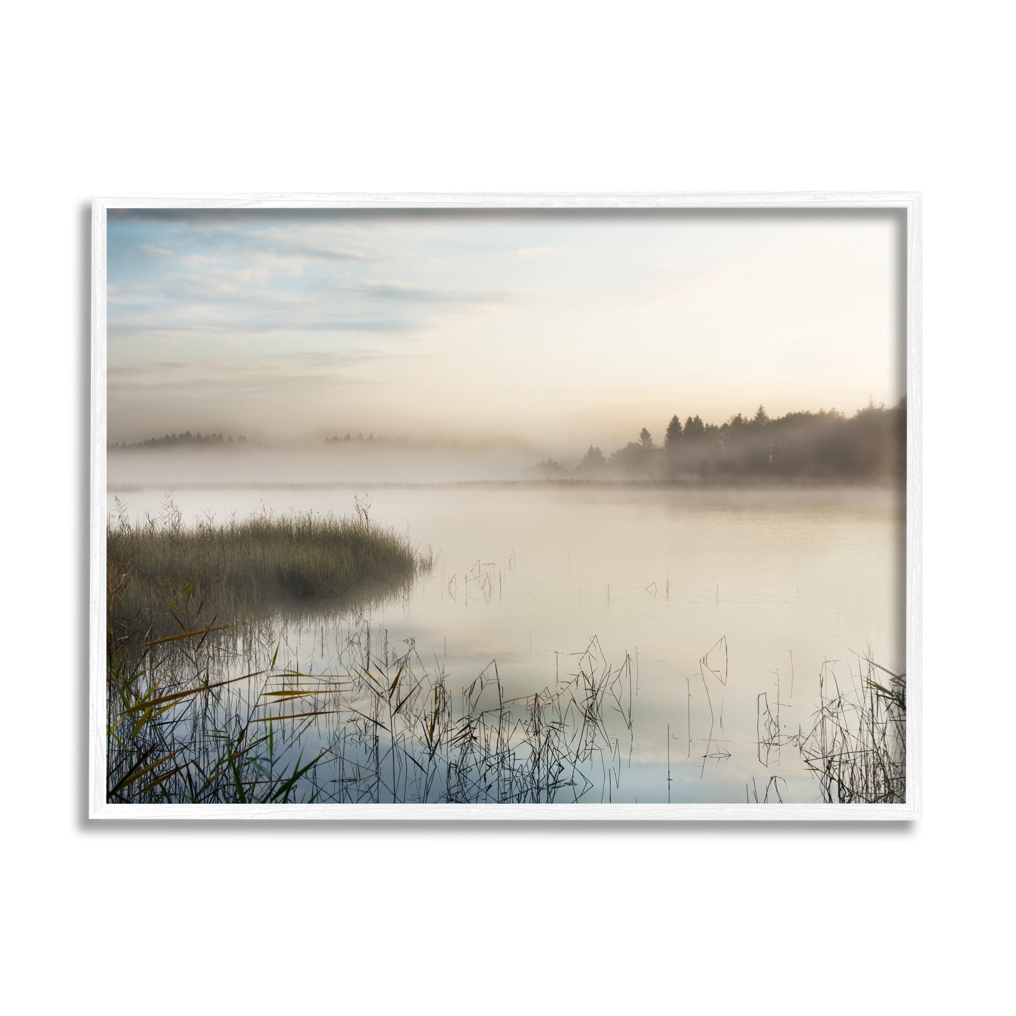 Stupell Indtries Misty Marsh Wetland Landscape Tall Grass Distant Forest,14 x 11,Design by Irene Weisz