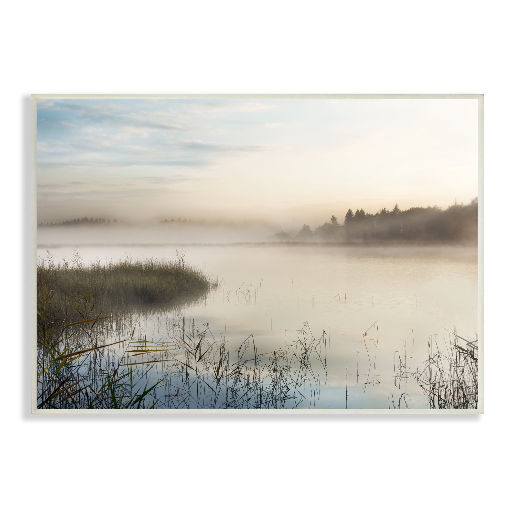 Stupell Indtries Misty Marsh Wetland Landscape Tall Grass Distant Forest,19 x 13,Design by Irene Weisz