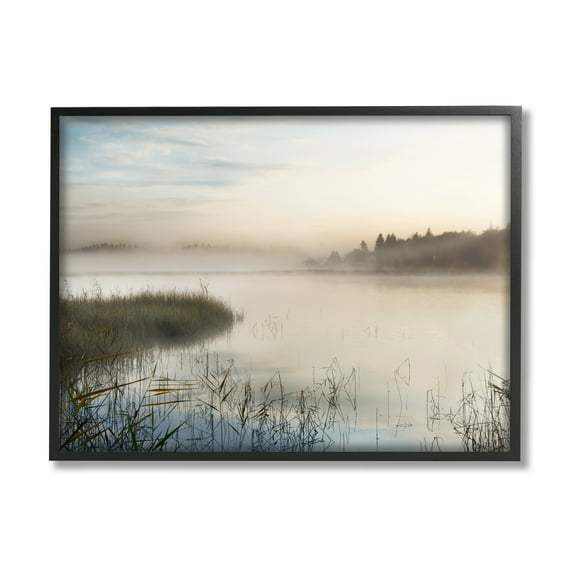 Stupell Indtries Misty Marsh Wetland Landscape Tall Grass Distant Forest,30 x 24,Design by Irene Weisz