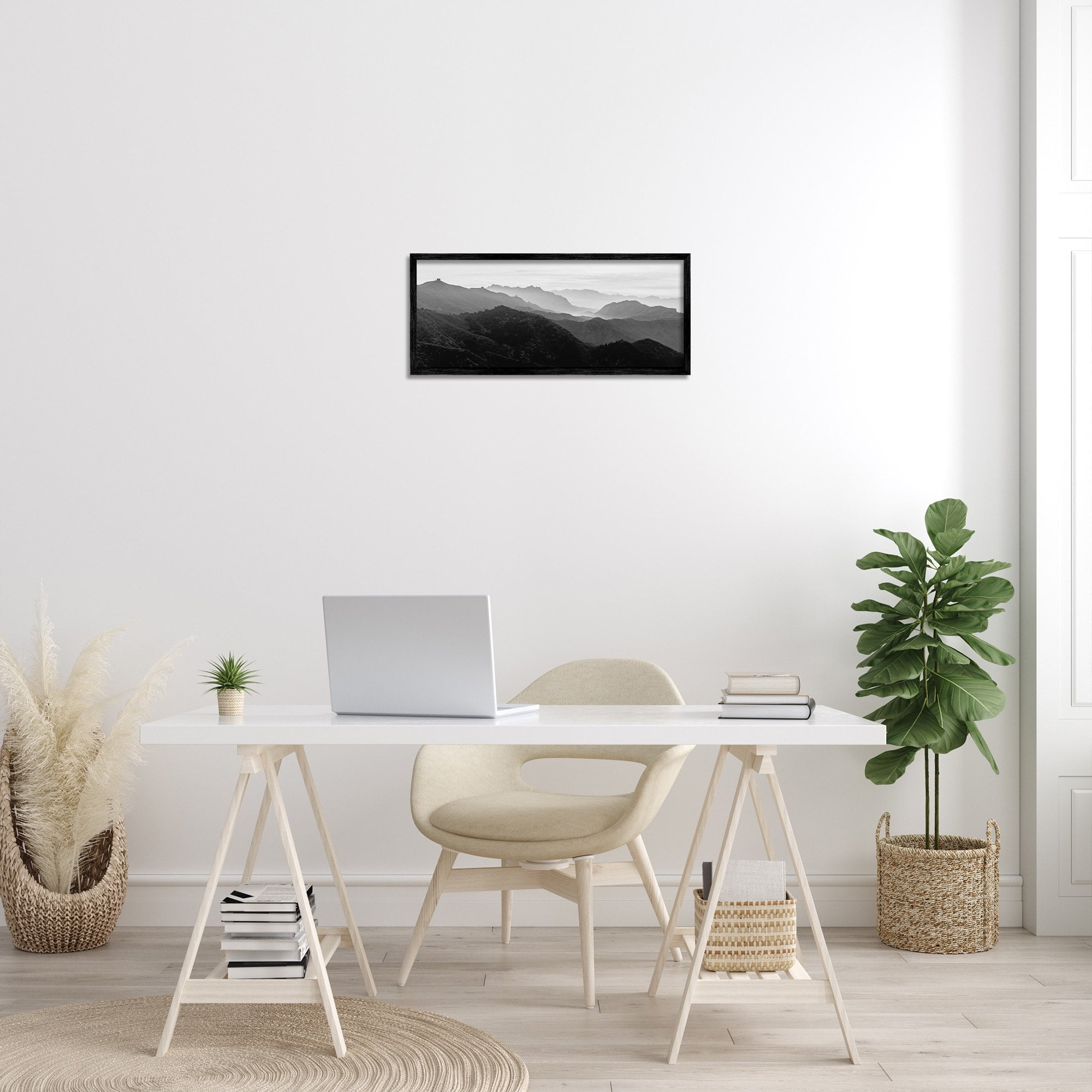 Stupell Indtries Misty Sky Open Mountain Landscape Black White Photography,30 x 13,Design by Danita Delimont