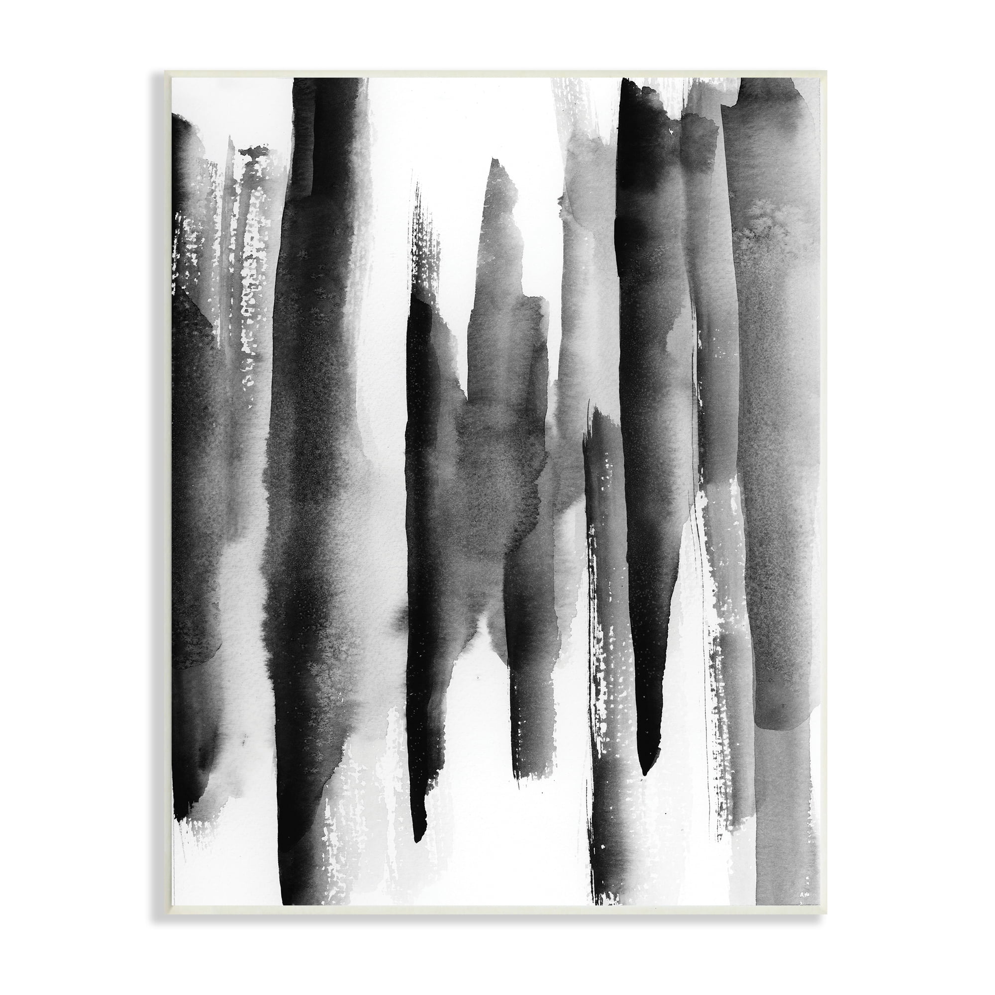 Stupell Indtries Modern Black Ink Abstract Landscape Watercolor over White,13 x 19,Design by VDK Atelier