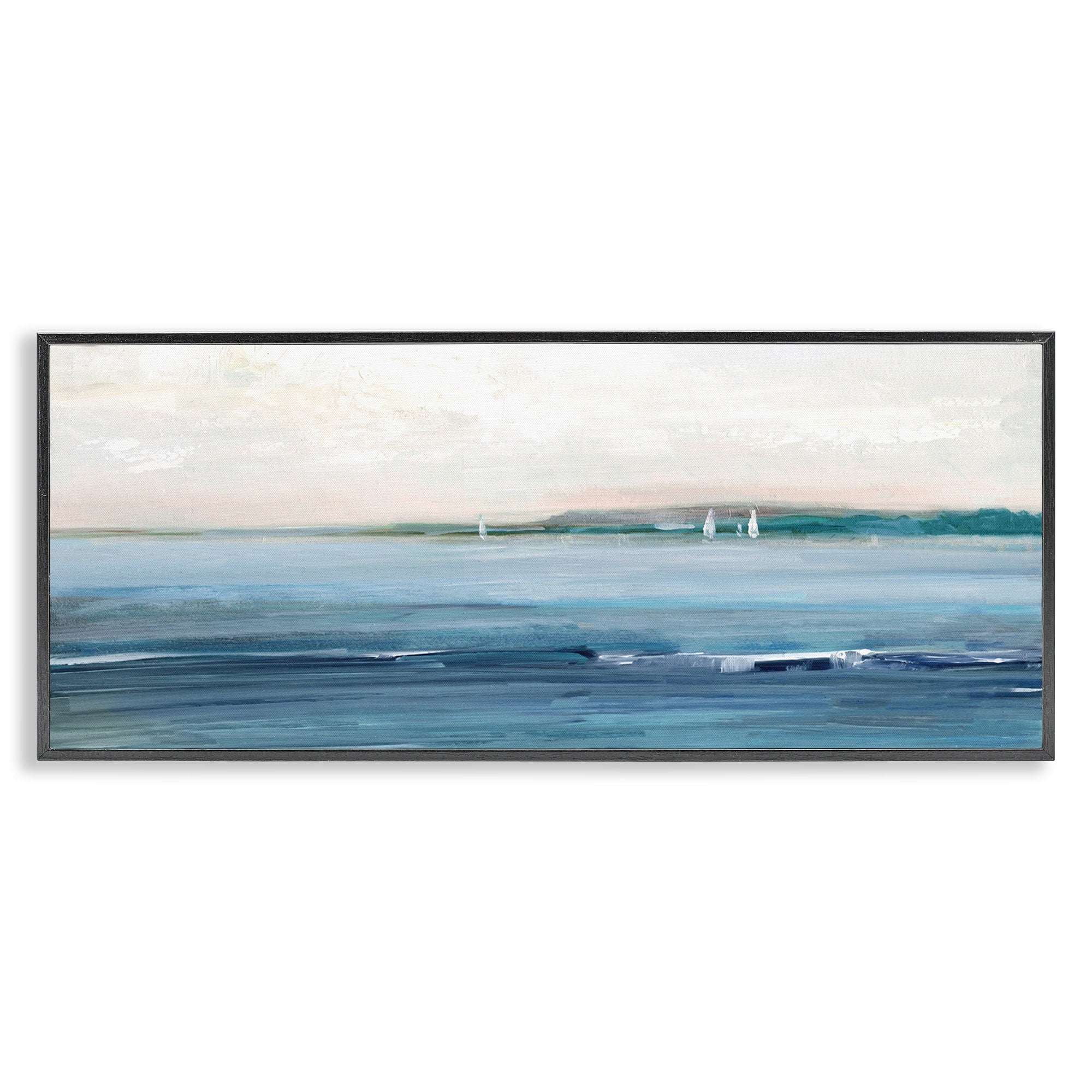 Stupell Indtries Morning Sky Abstract Nautical Ocean Landscape Distant Boats,30 x 13,Design by ​Sally Swatland