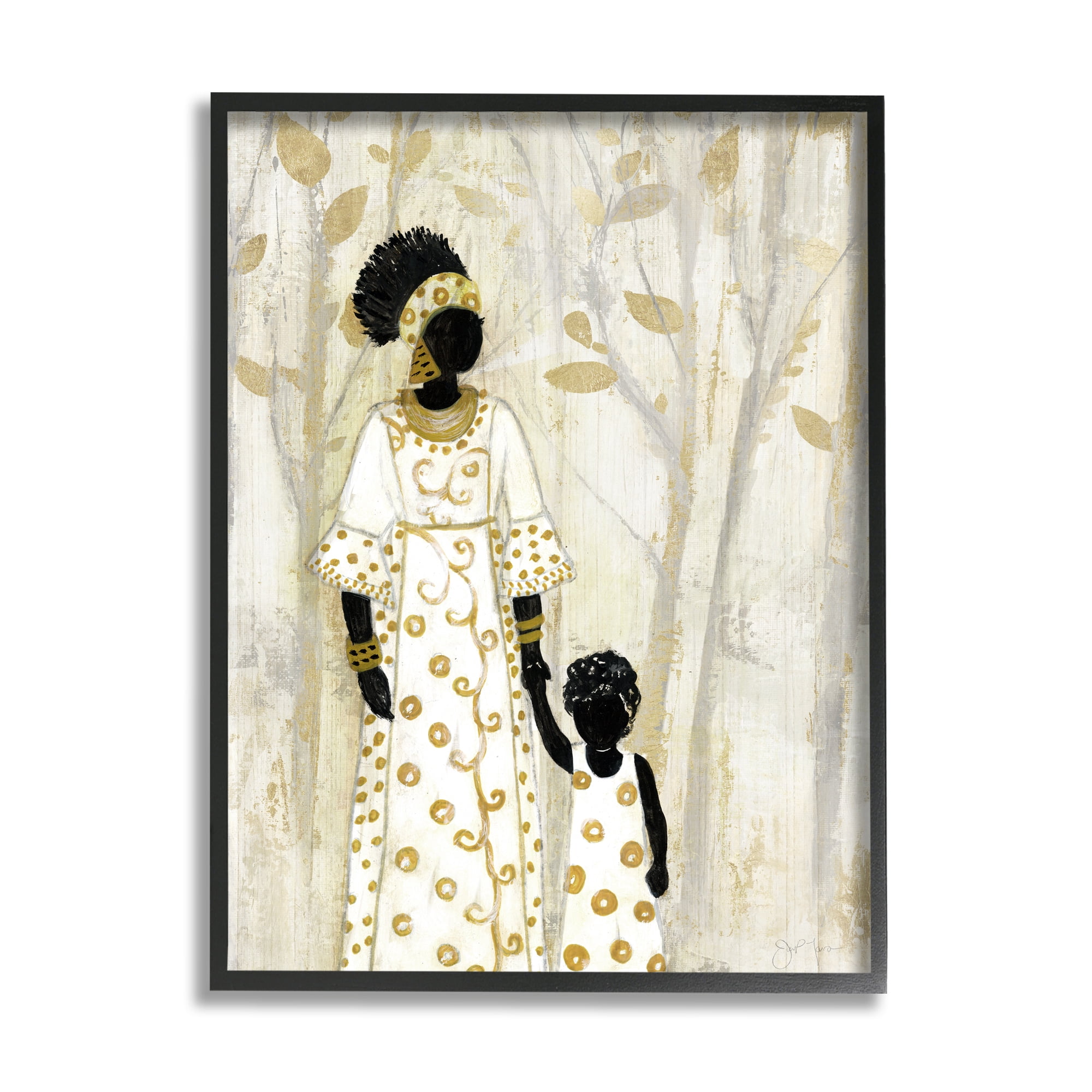 Stupell Indtries Mother and Child Holding Hands Neutral Tree Forest,11 x 14,Design by Tava Studios