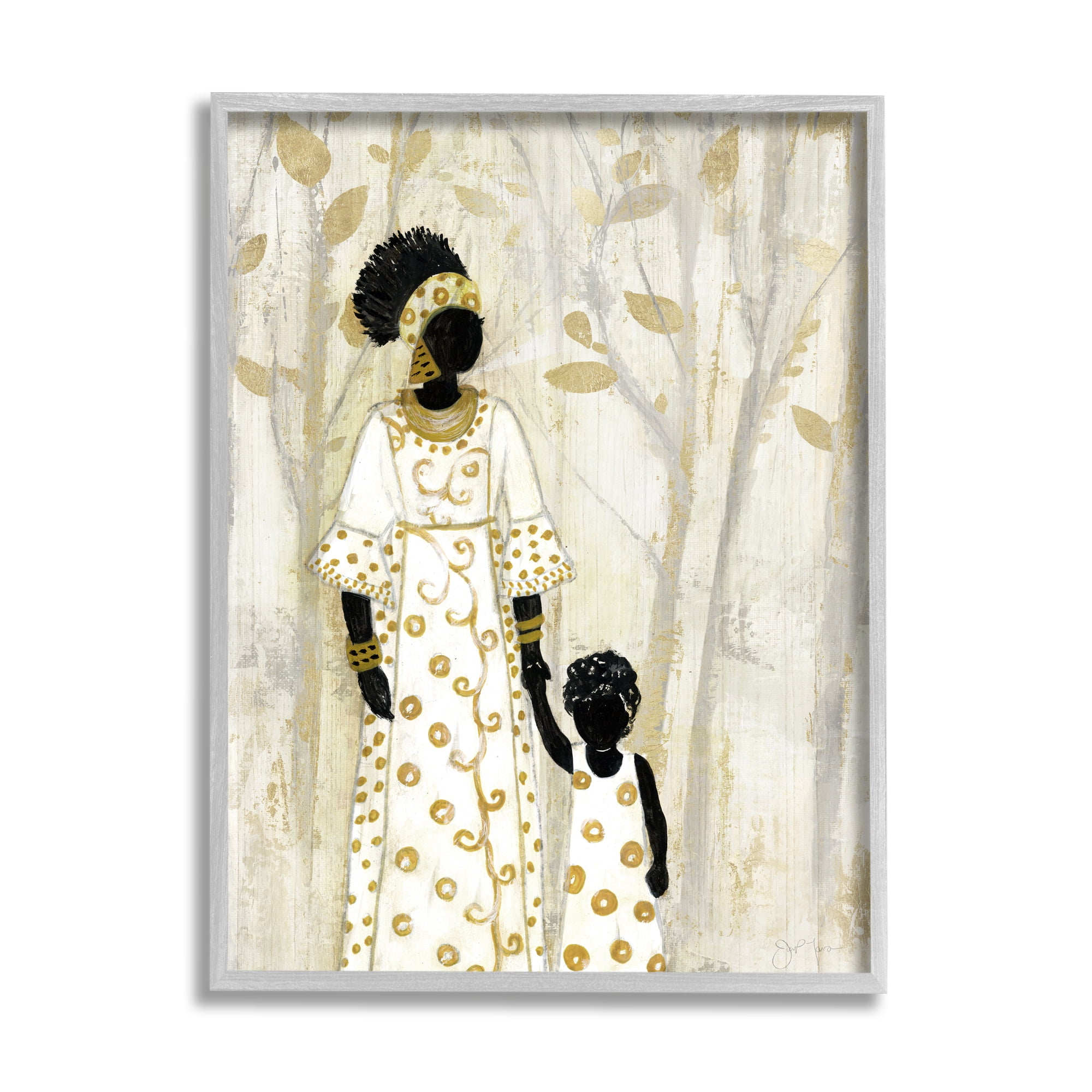 Stupell Indtries Mother and Child Holding Hands Neutral Tree Forest,24 x 30,Design by Tava Studios