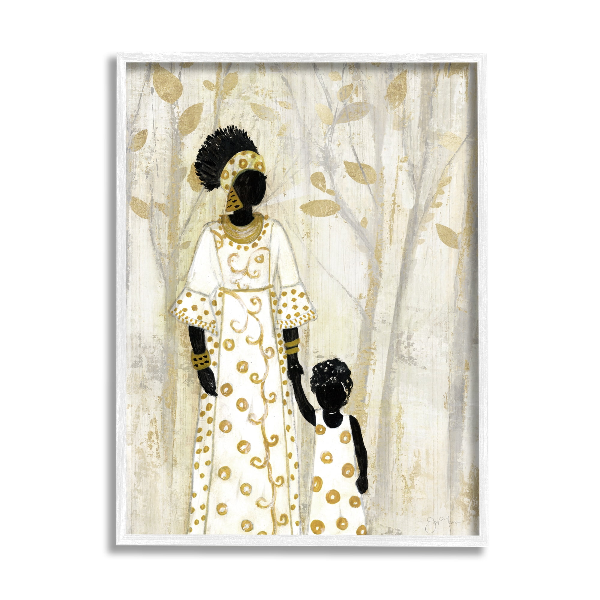 Stupell Indtries Mother and Child Holding Hands Neutral Tree Forest,24 x 30,Design by Tava Studios