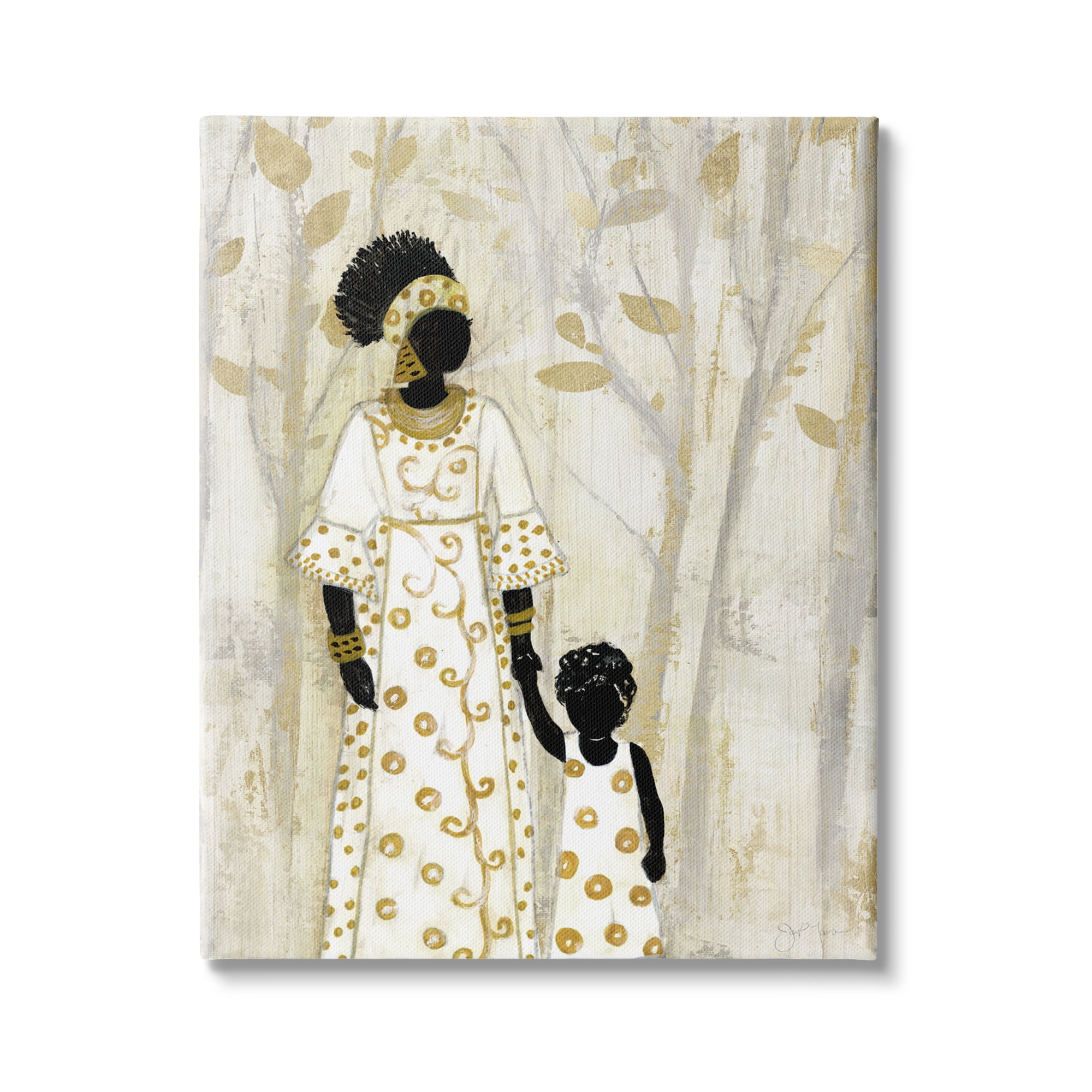 Stupell Indtries Mother and Child Holding Hands Neutral Tree Forest,24 x 30,Design by Tava Studios