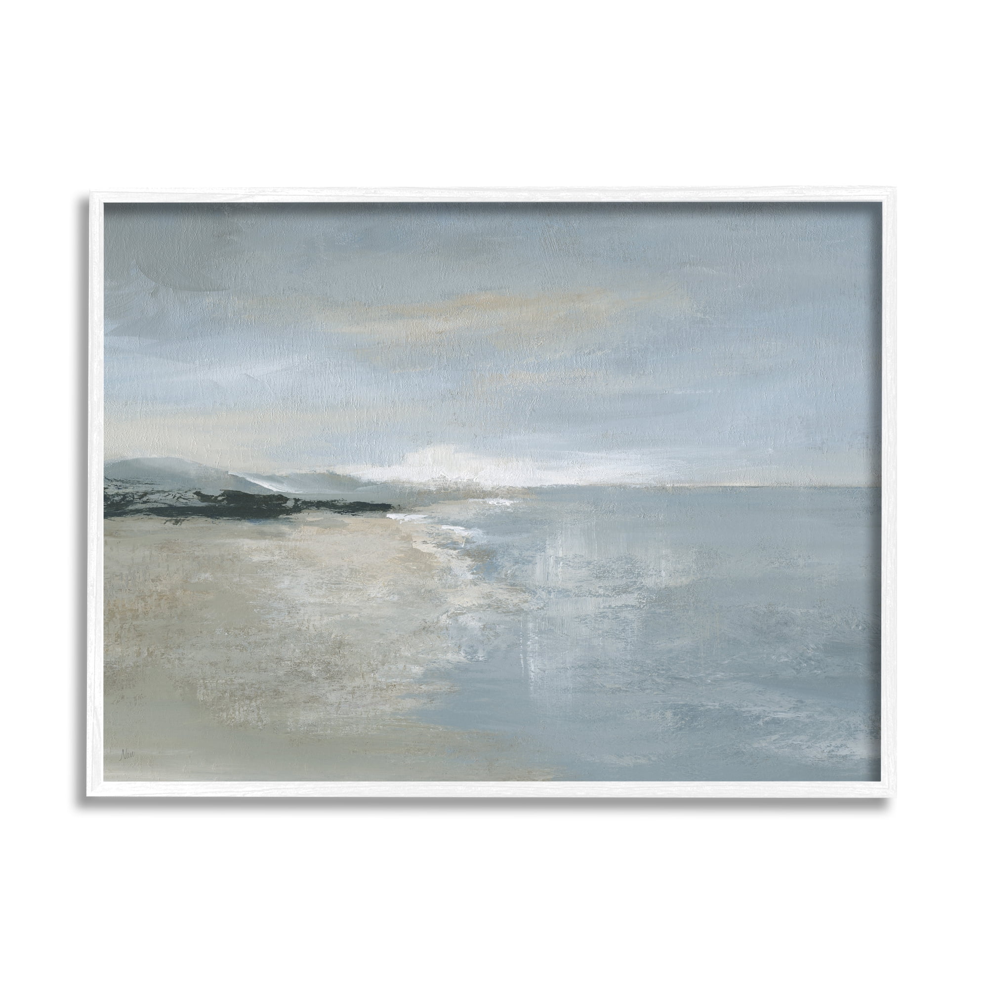 Stupell Indtries Murky Sky Beach Coast Abstract Landscape Cloudy Horizon,20 x 16,Design by Nan