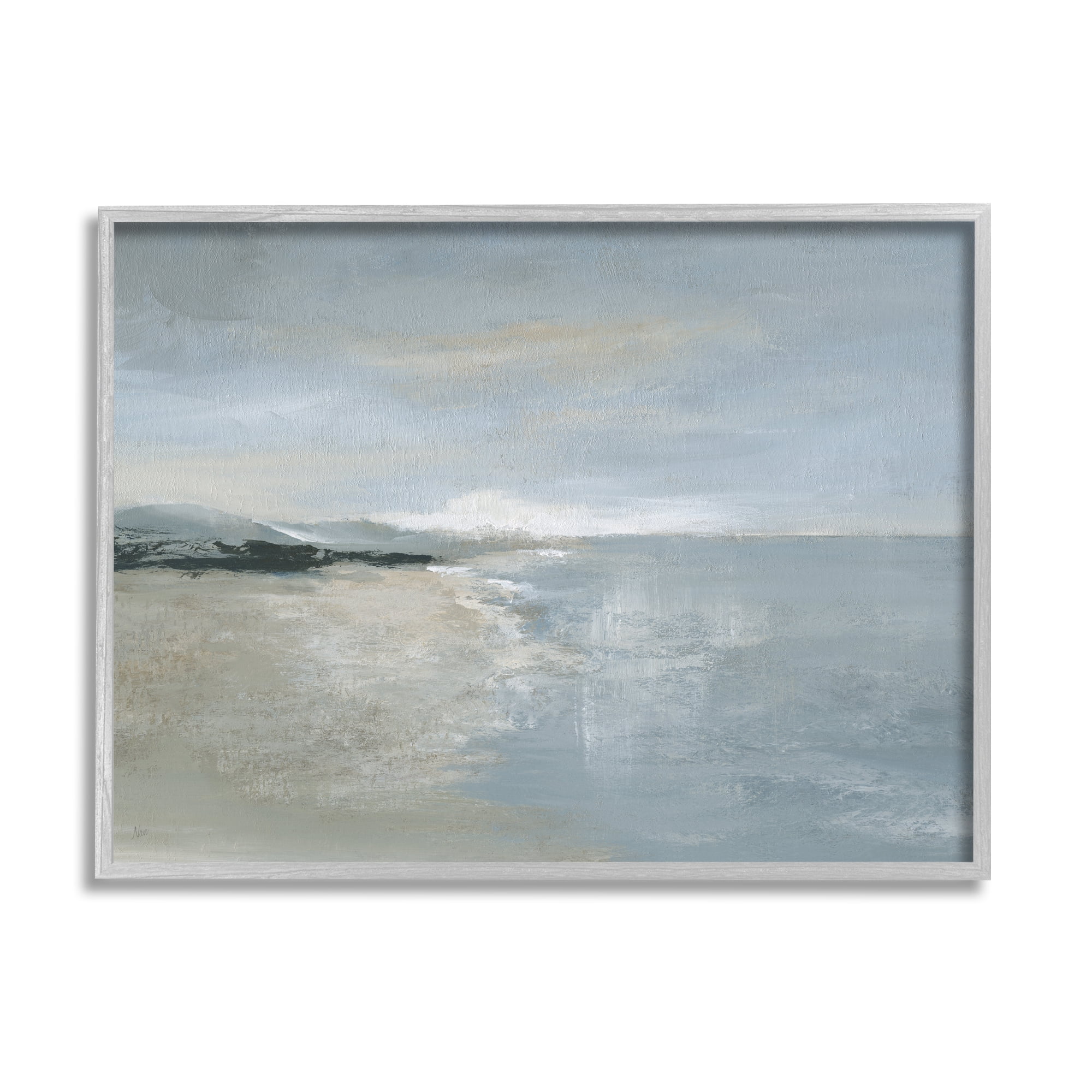 Stupell Indtries Murky Sky Beach Coast Abstract Landscape Cloudy Horizon,20 x 16,Design by Nan