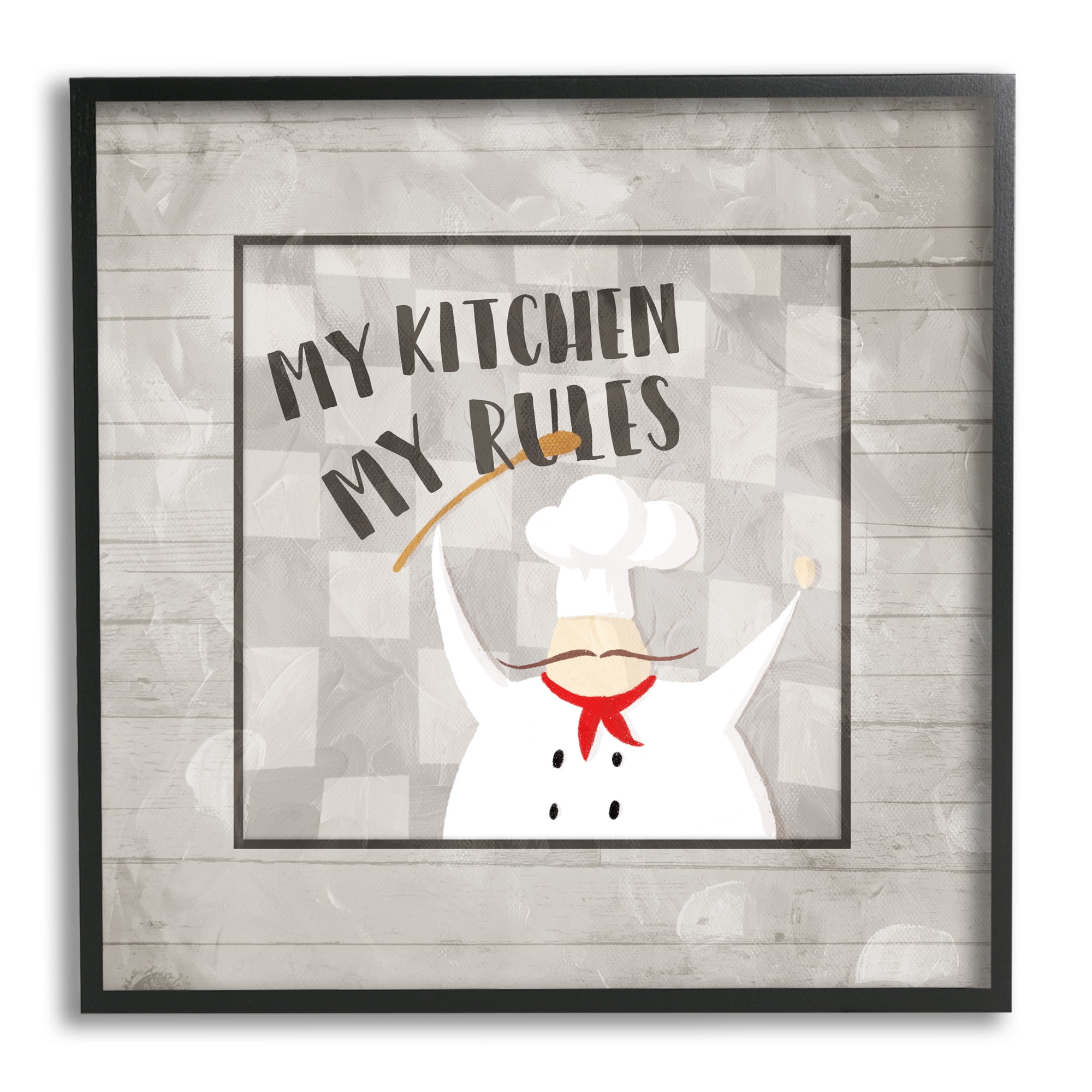 Stupell Indtries My Kitchen My Rules Phrase French Mtache Chef,17 x 30,Design by Milli Villa