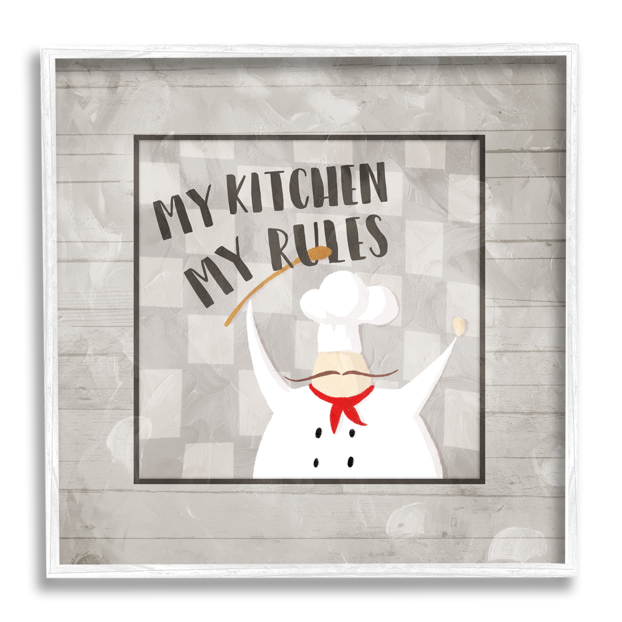 Stupell Indtries My Kitchen My Rules Phrase French Mtache Chef,24 x 24,Design by Milli Villa