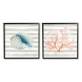 thumbnail image 1 of Stupell Indtries Nautical Curved Shell Pink Coral Distressed Beige Stripes,24 x 24,Design by Patricia Pinto, 1 of 5