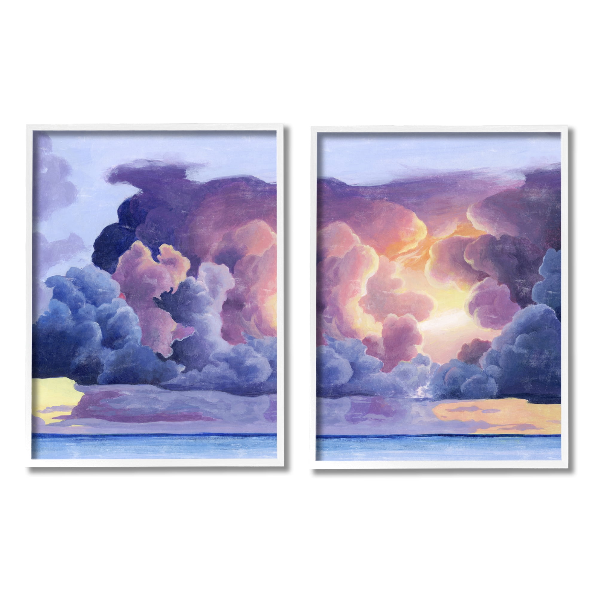Stupell Indtries Nautical Horizon Sunset Sky Purple Blue Clouds,11 x 14,Design by Grace Popp