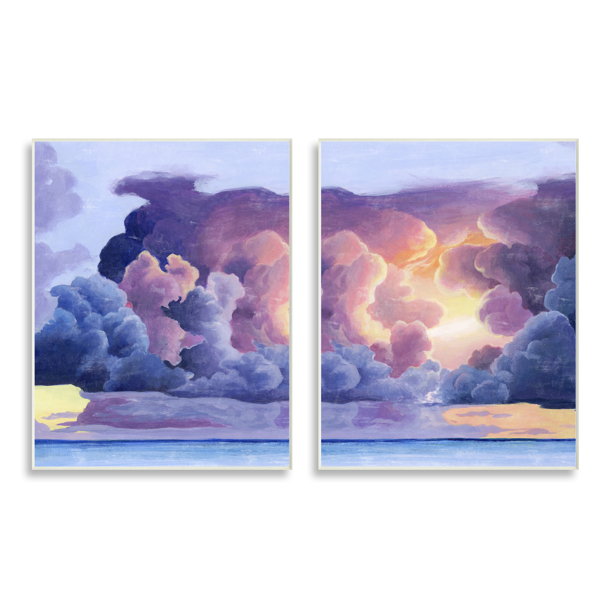 Stupell Indtries Nautical Horizon Sunset Sky Purple Blue Clouds,13 x 19,Design by Grace Popp