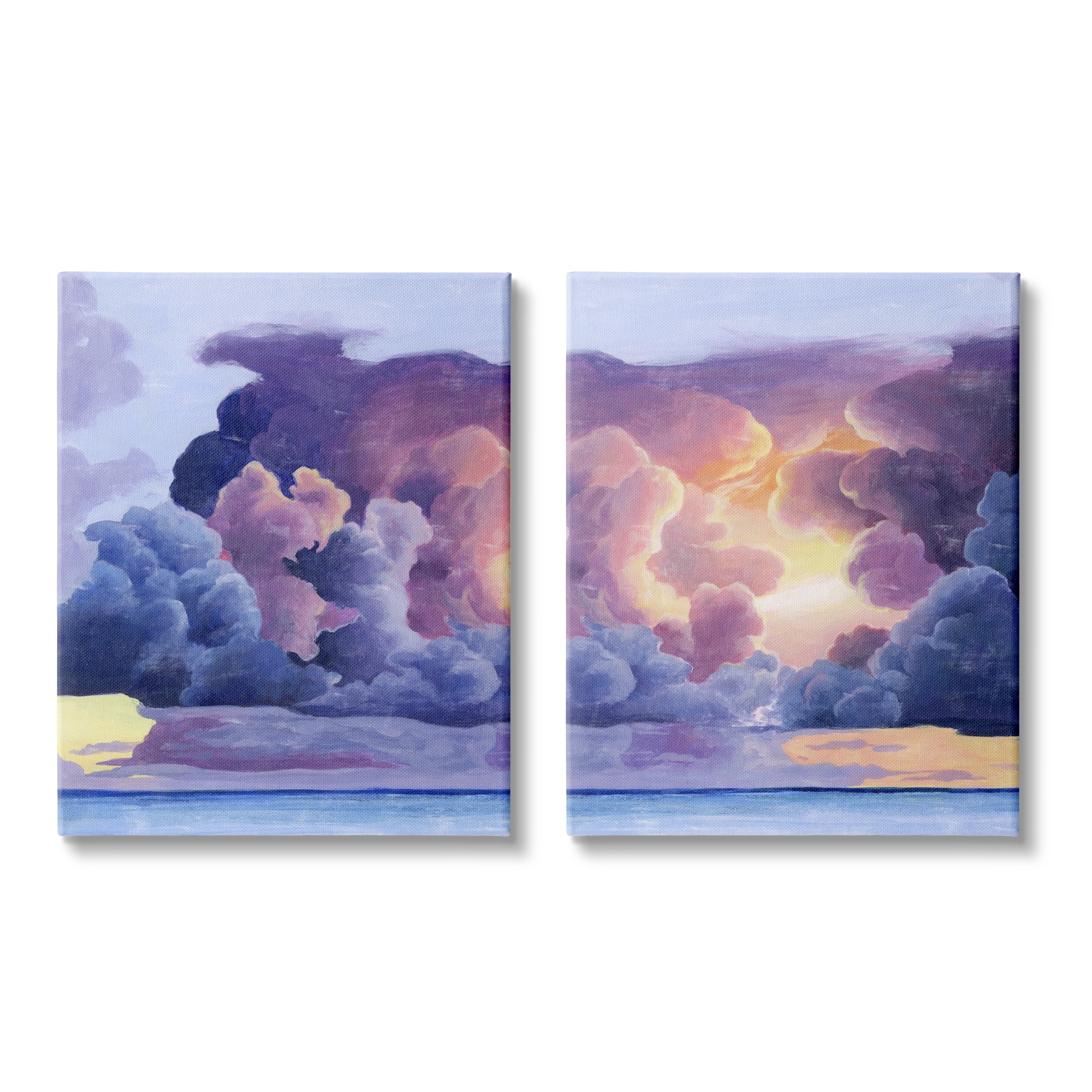 Stupell Indtries Nautical Horizon Sunset Sky Purple Blue Clouds,16 x 20,Design by Grace Popp