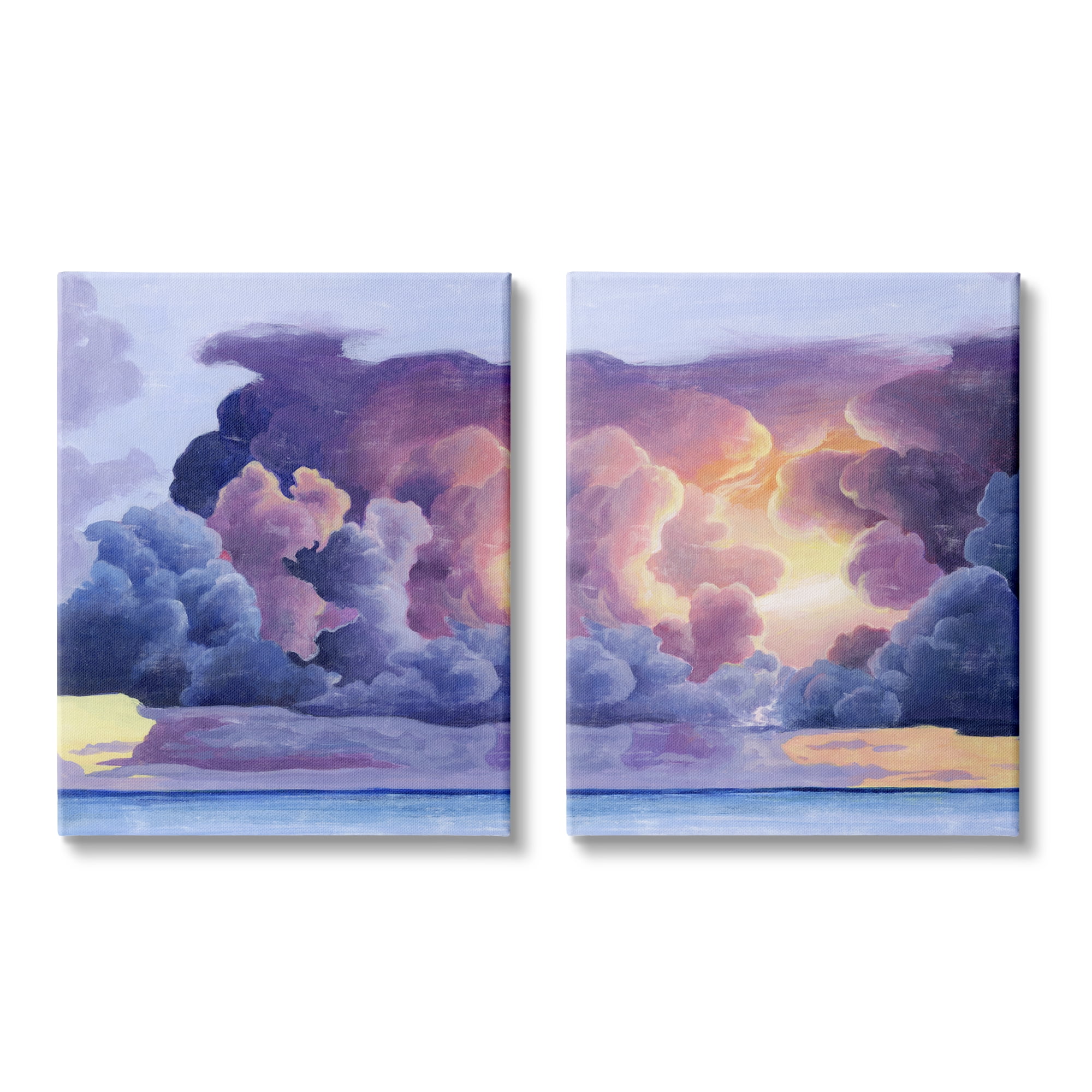 Stupell Indtries Nautical Horizon Sunset Sky Purple Blue Clouds,24 x 30,Design by Grace Popp