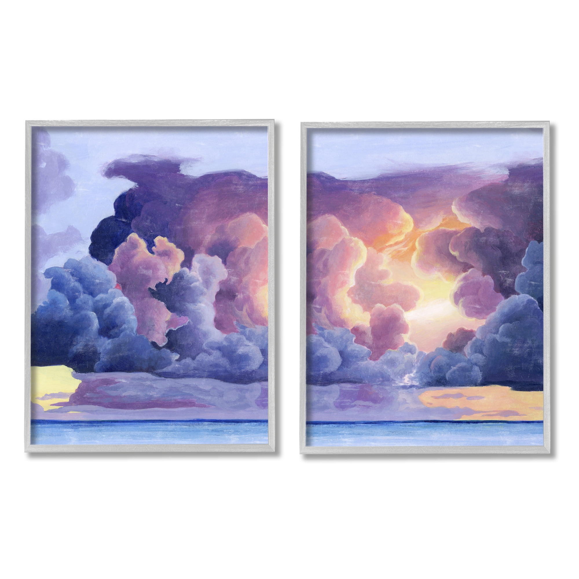 Stupell Indtries Nautical Horizon Sunset Sky Purple Blue Clouds,24 x 30,Design by Grace Popp