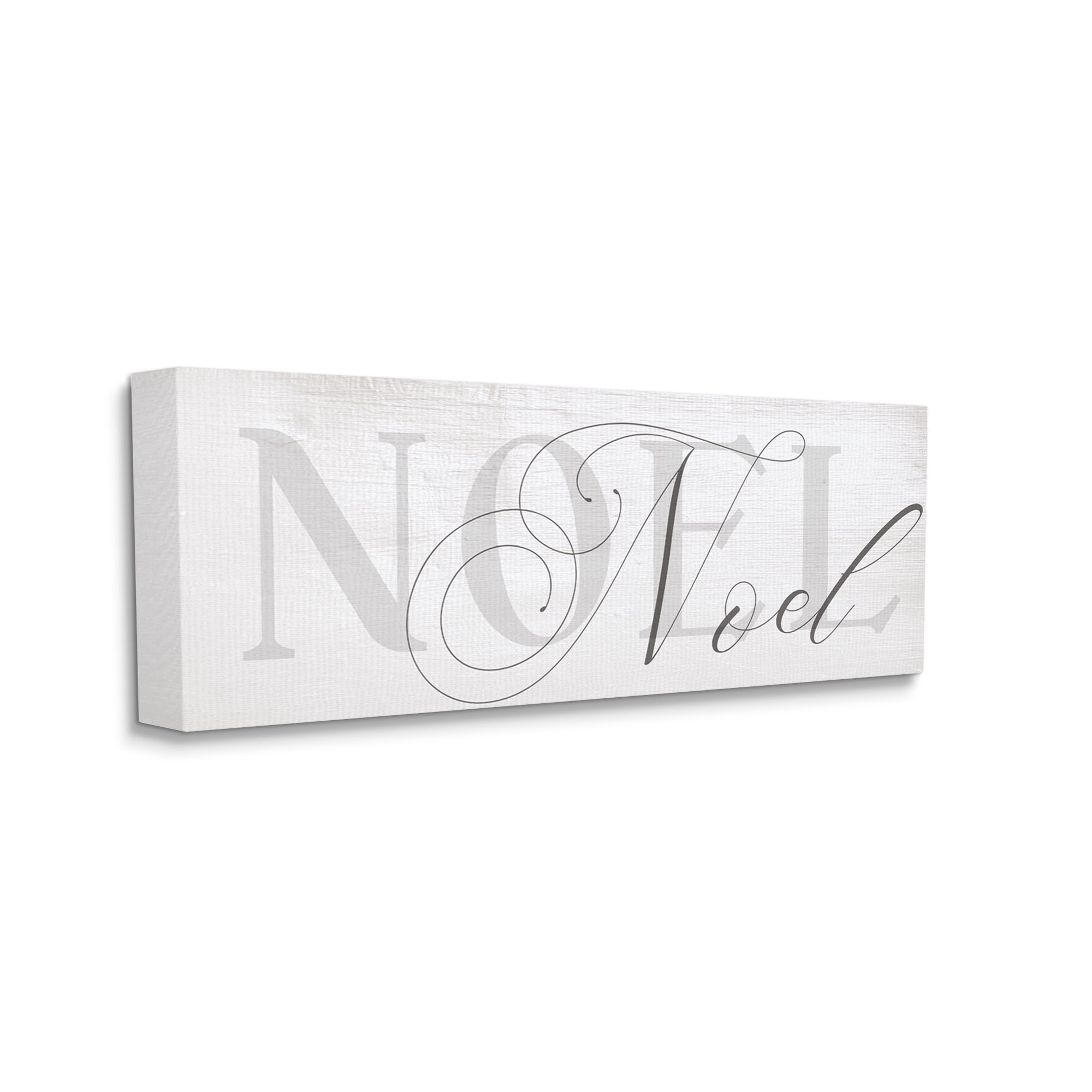 Stupell Industries Quaint Noel Typography Charming Christmas Icon Typography Painting Gallery Wrapped Canvas Art Print Wall Art, 13 x 30