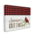 thumbnail image 1 of Stupell Industries Season's Greetings Phrase Red Patchwork Cardinal bird Animals & Insects Painting Gallery Wrapped Canvas Art Print Wall Art, 16 x 20, 1 of 6