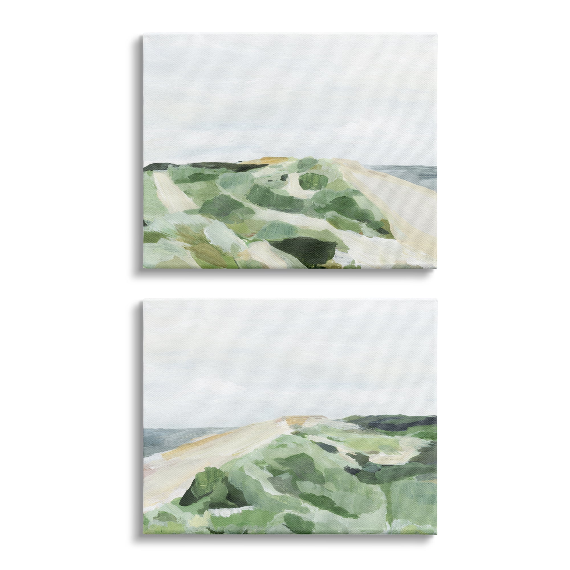 Stupell Indtries Ocean Coastline Greenery Beach Green Beige Blue,30 x 24,Design by Annie Warren