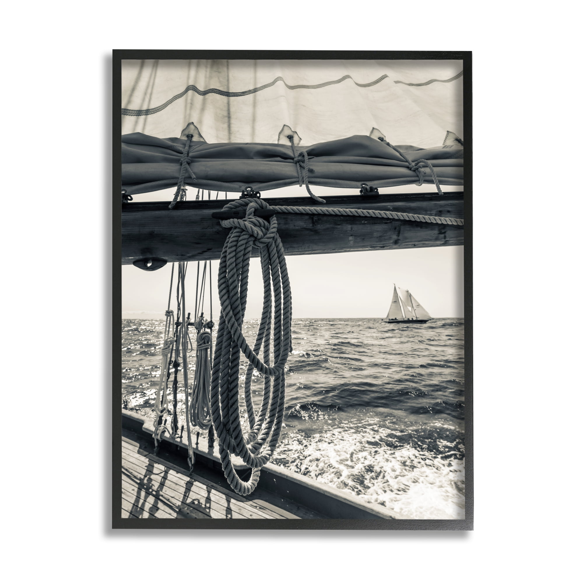 Stupell Indtries Ocean Sail Tie Line Vintage Ship Muted Photography,24 x 30,Design by Danita Delimont