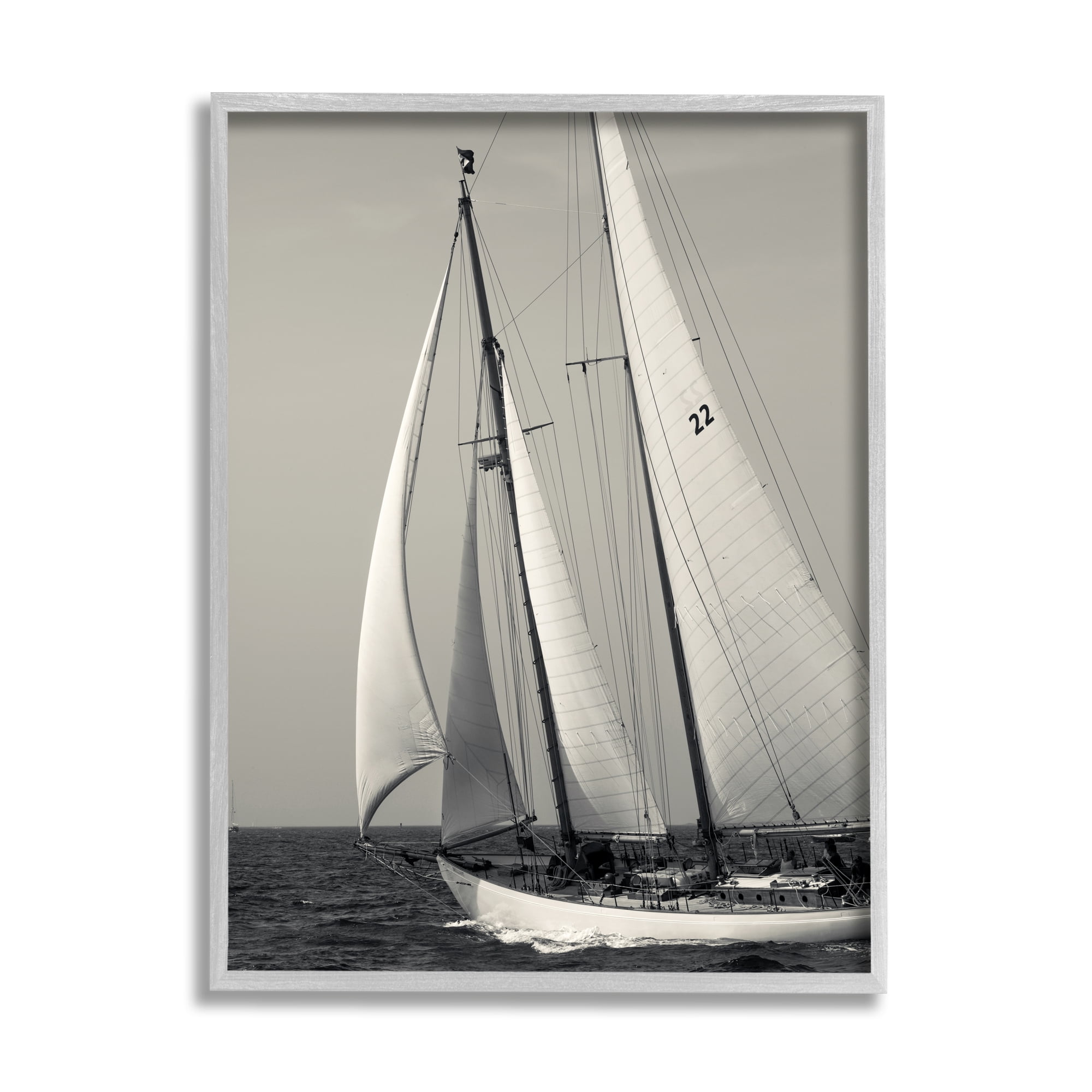 Stupell Indtries Ocean Ship Full Sail Modern Nautical Boat Photography,11 x 14,Design by Danita Delimont